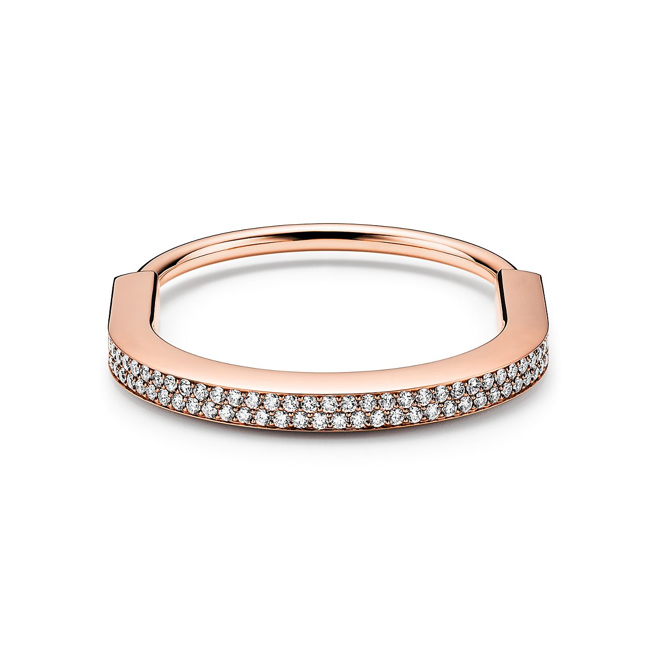 【TIFFANY】腕輪 ティファニー T T ワン ナロー パヴェ ダイヤモンド ヒンジ
