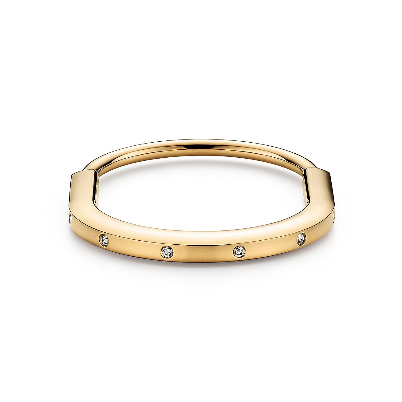 ティファニー ロック バングル ダイヤモンド アクセント イエロー 