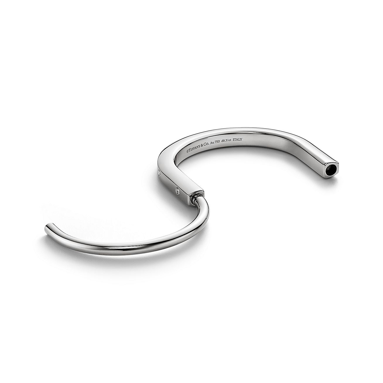 ティファニー ロック バングル ダイヤモンド アクセント ホワイト