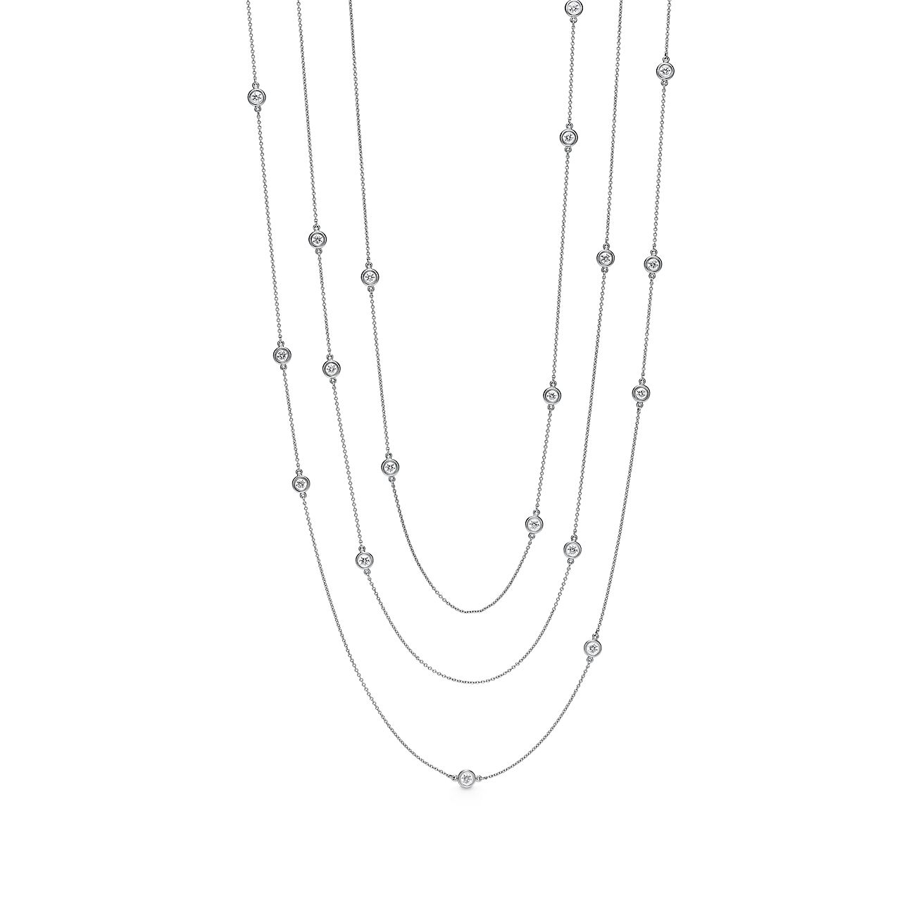 エルサ・ペレッティ™ ダイヤモンド バイ ザ ヤード™ スプリンクル ネックレス プラチナ | Tiffany & Co.