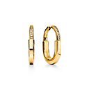 Tiffany & Co. Tiffany Lock Earrings in Yellow Gold with Diamonds, Medium