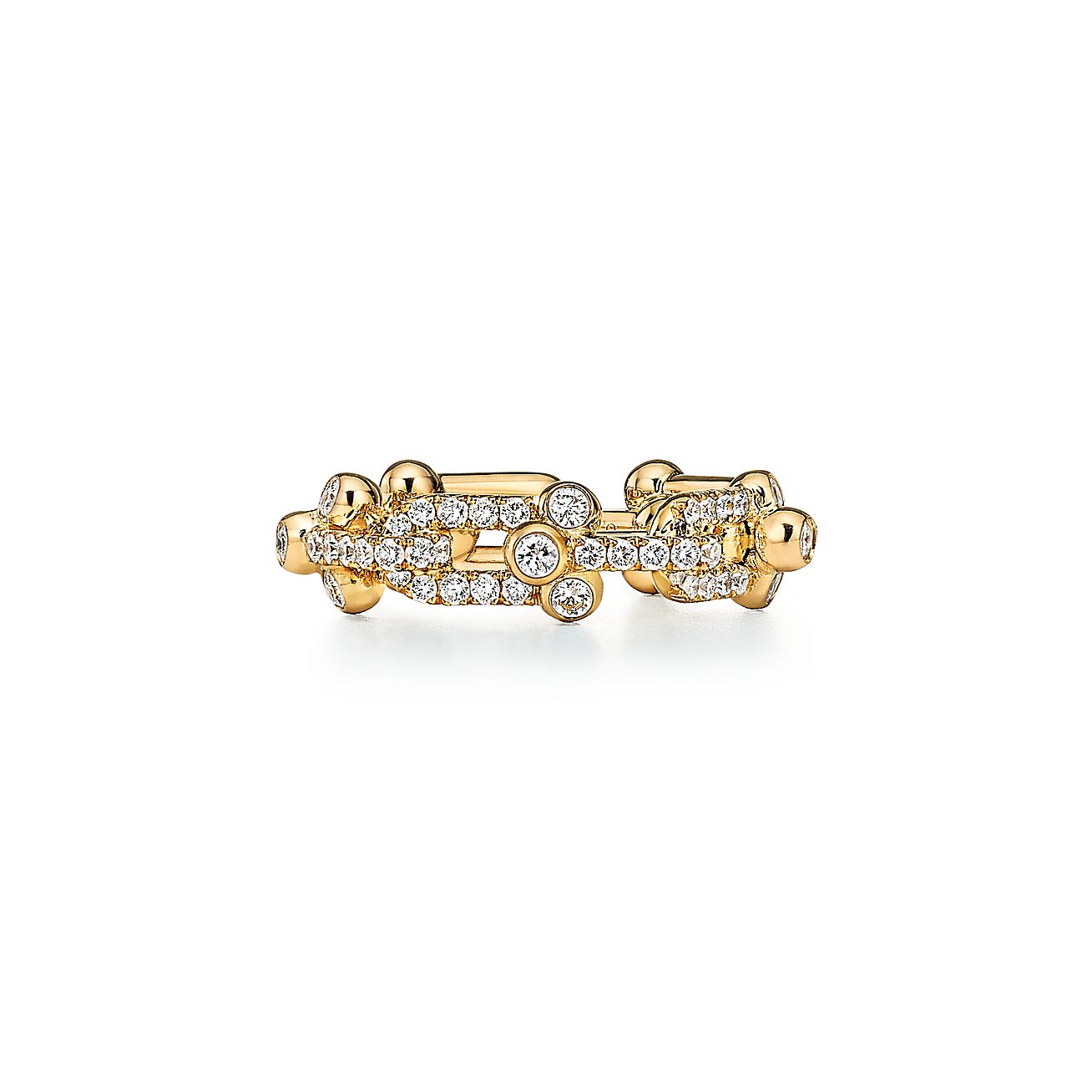 ティファニー ハードウェア リンク リング ダイヤモンド イエローゴールド(スモール) | Tiffany & Co.