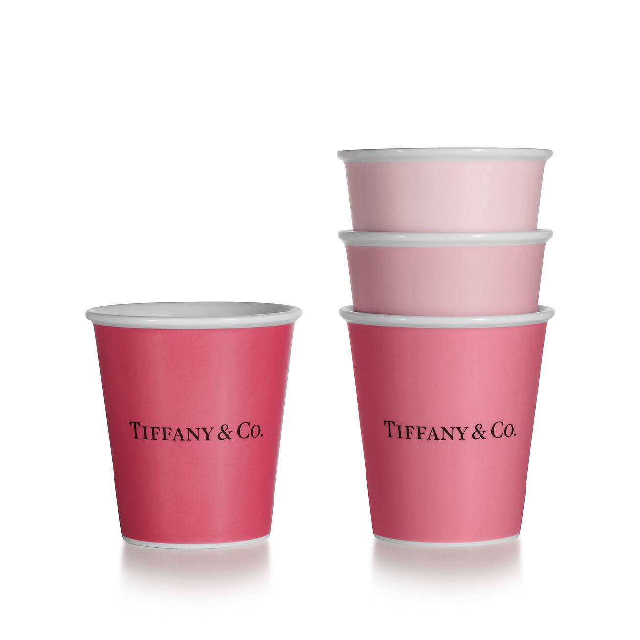 ティファニー　マググラス　ピンク ティファニー カップ ティファニー コーヒーカップ ボーンチャイナ 4個