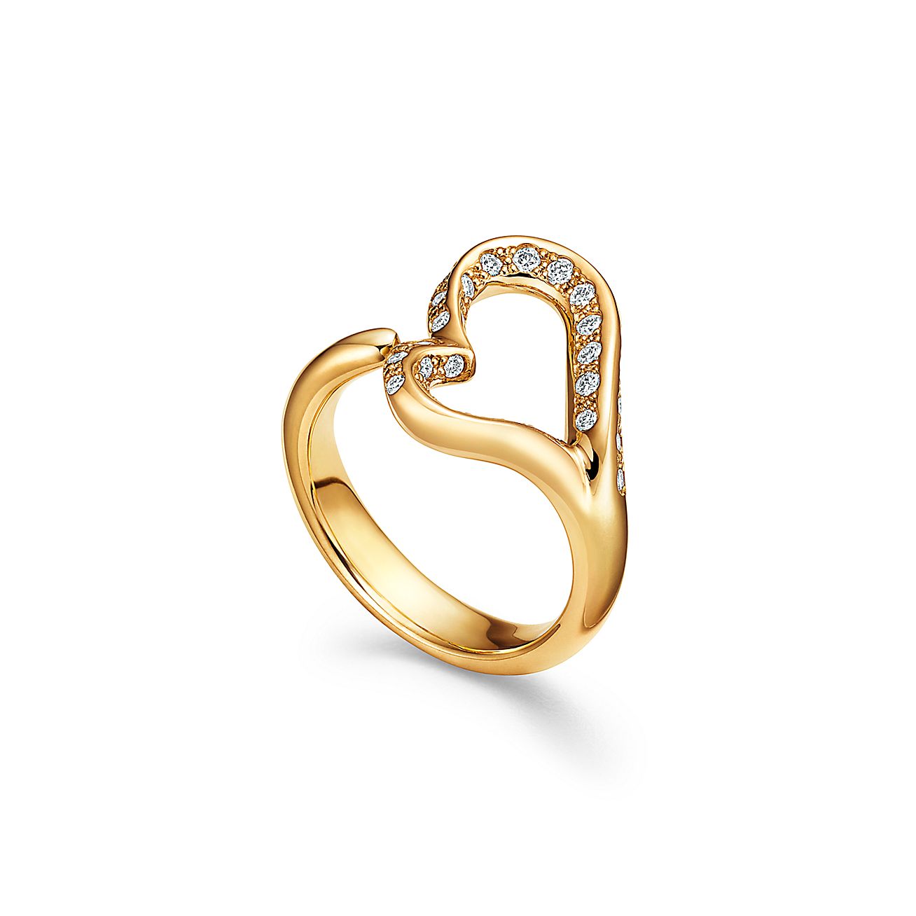 TIFFANY&Co. ティファニー オープンハート リング・指輪 K18YG  