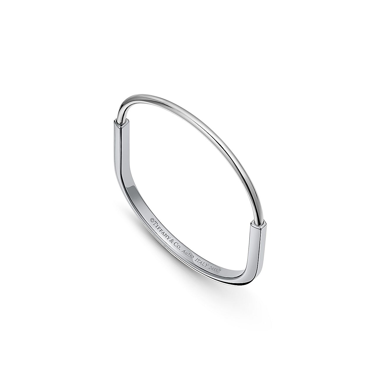 ティファニー ロック ナロー バングル ホワイトゴールド | Tiffany & Co