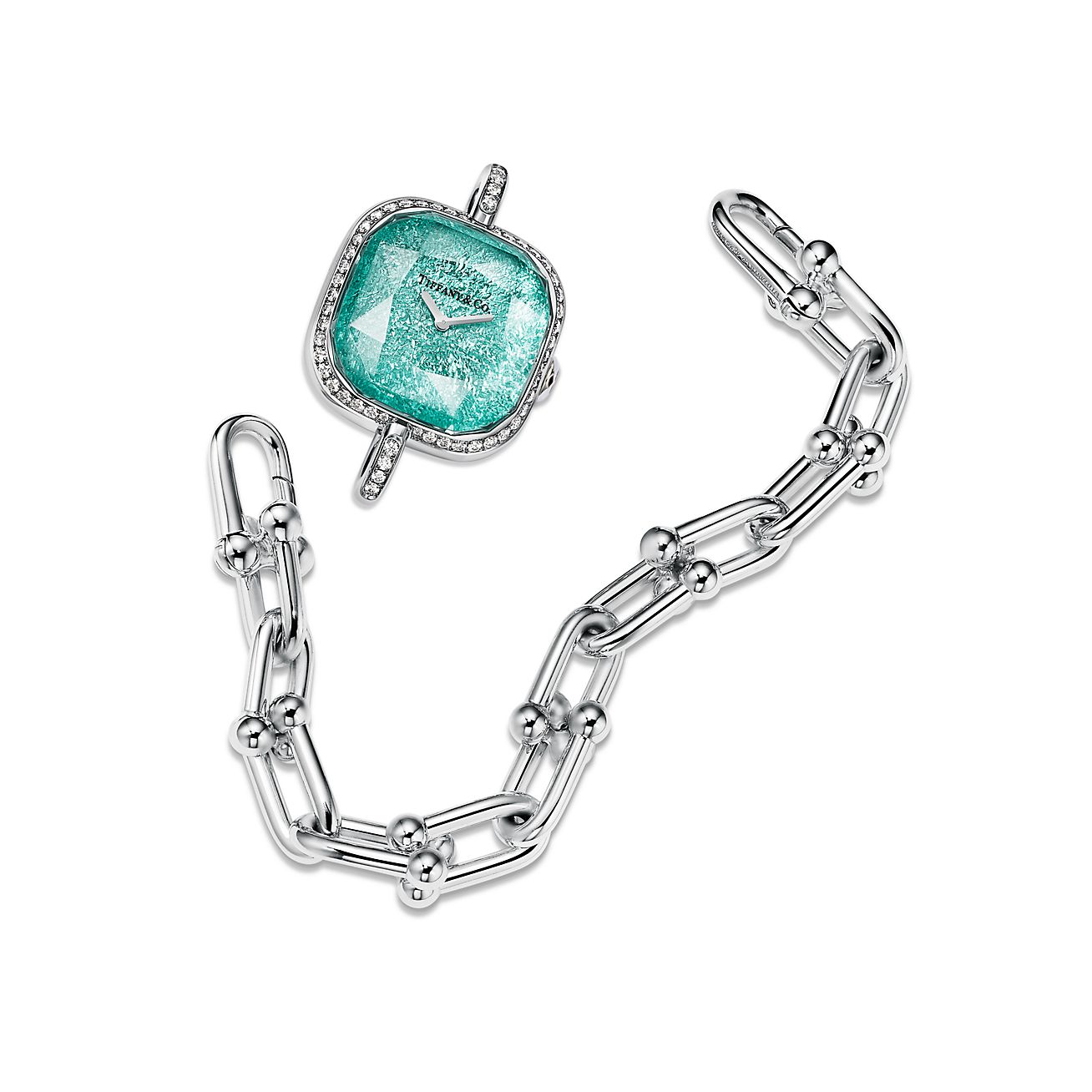 ティファニー ハードウェア ウォッチ スターリングシルバー ＆ スチール ダイヤモンド ベゼル | Tiffany & Co.