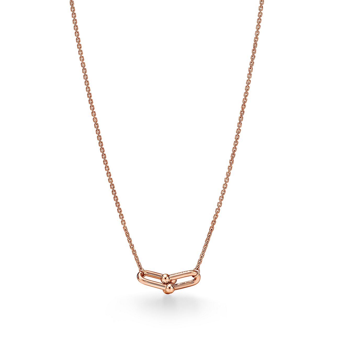 ティファニー ハードウェア ダブル リンク ペンダント ローズゴールド  
