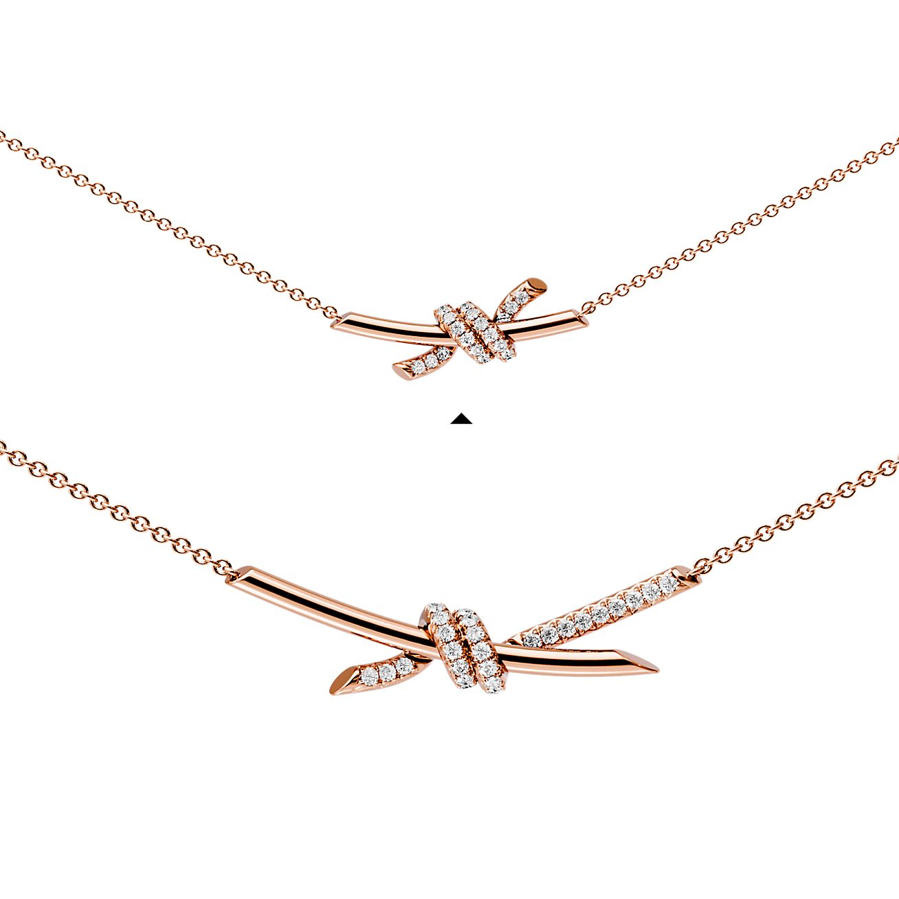 ティファニー ノット ペンダント ダイヤモンド ローズゴールド