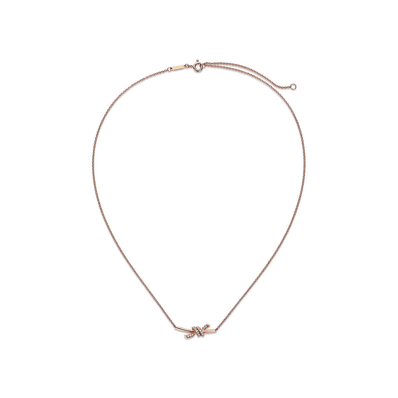 ティファニー ノット ペンダント ダイヤモンド ローズゴールド