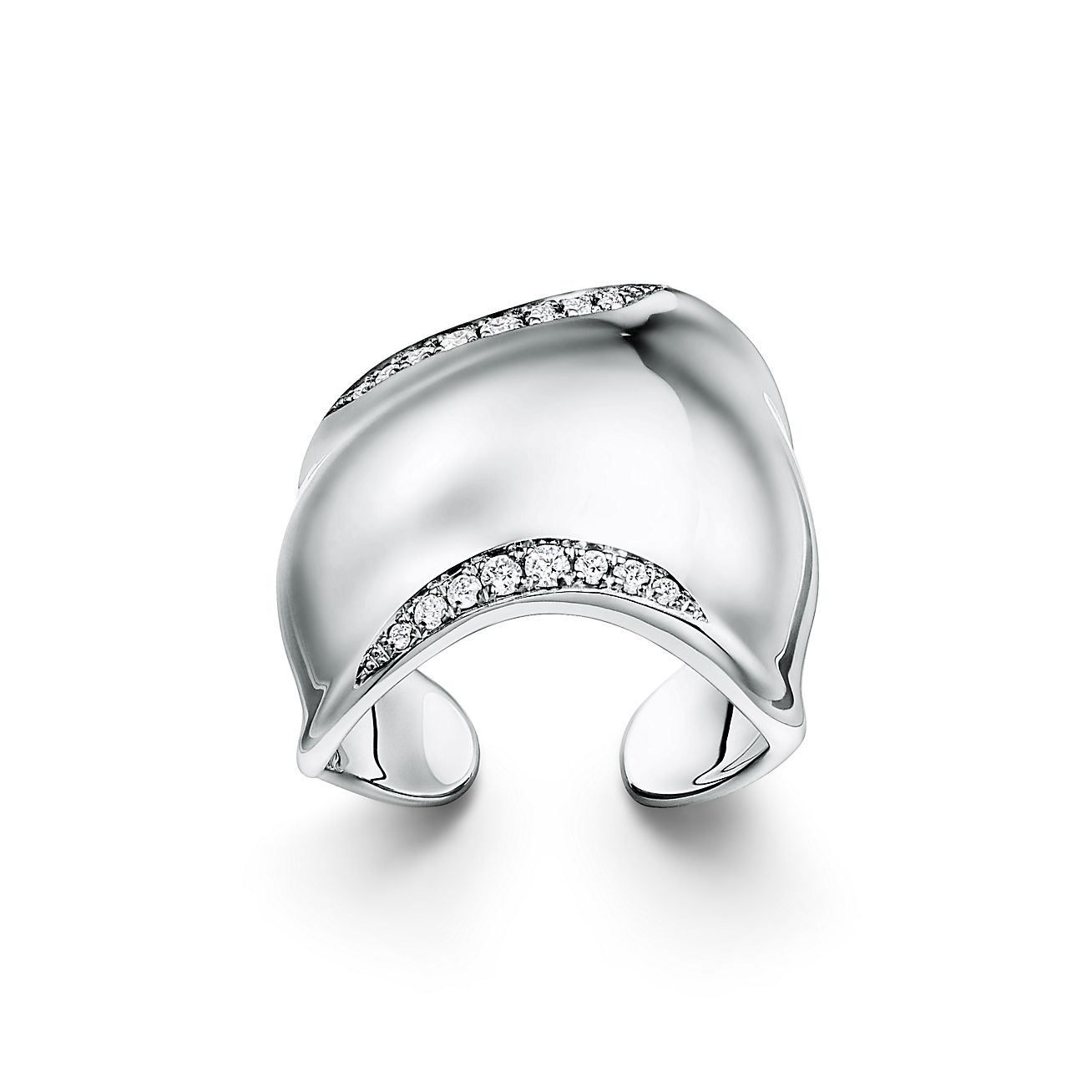 エルサ・ペレッティ™ ボーン リング ダイヤモンド プラチナ | Tiffany