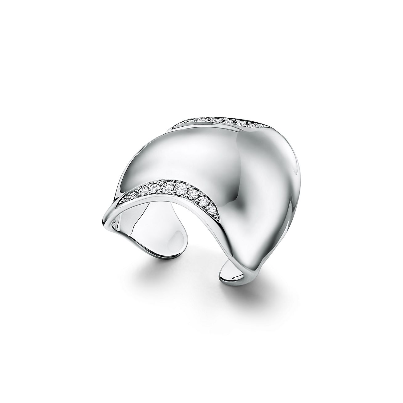 エルサ・ペレッティ™ ボーン リング ダイヤモンド プラチナ | Tiffany