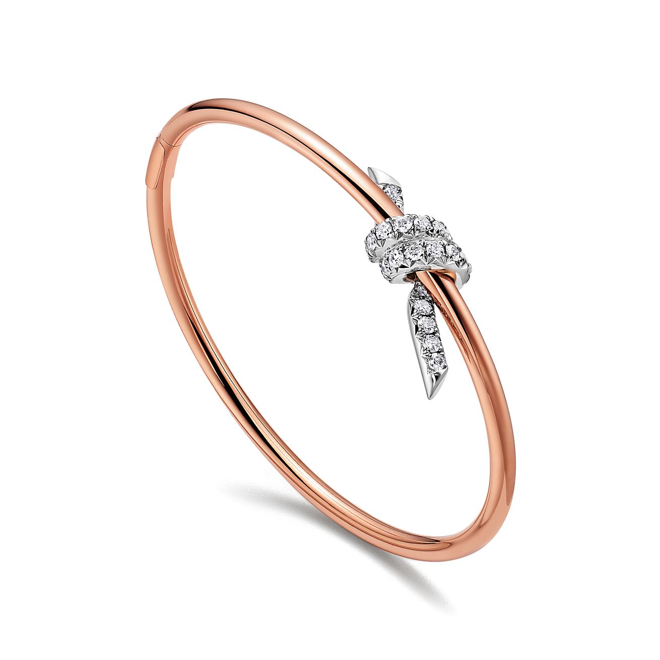 ティファニー ノット バングル ダイヤモンド ローズゴールド