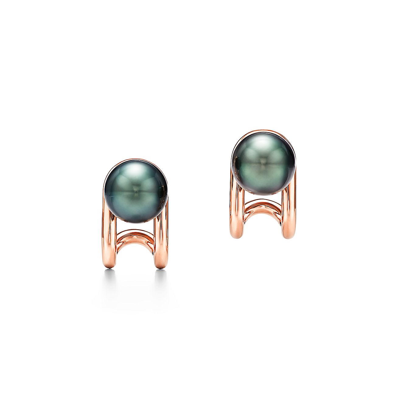 ティファニー ハードウェア タヒチアン ブラックパール ピアス 18k ローズゴールド Tiffany Co