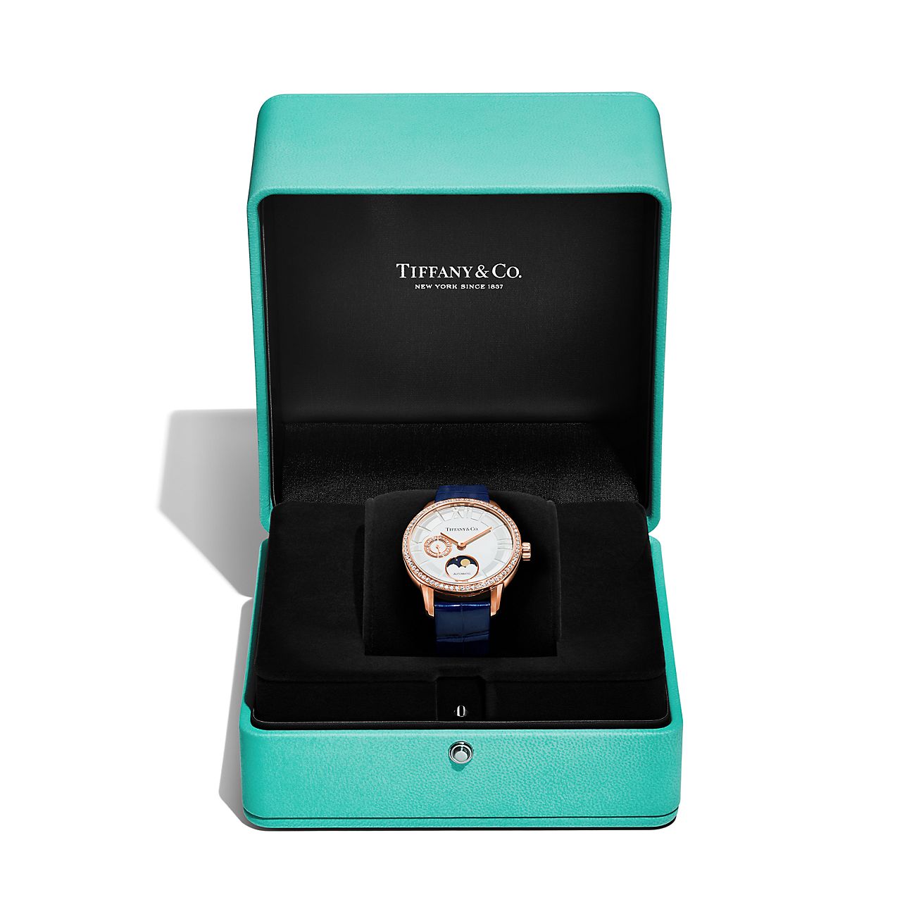 ティファニー アトラス 34MM ムーンフェイズ メカニカル ウォッチ ダイヤモンド ローズゴールド | Tiffany & Co.