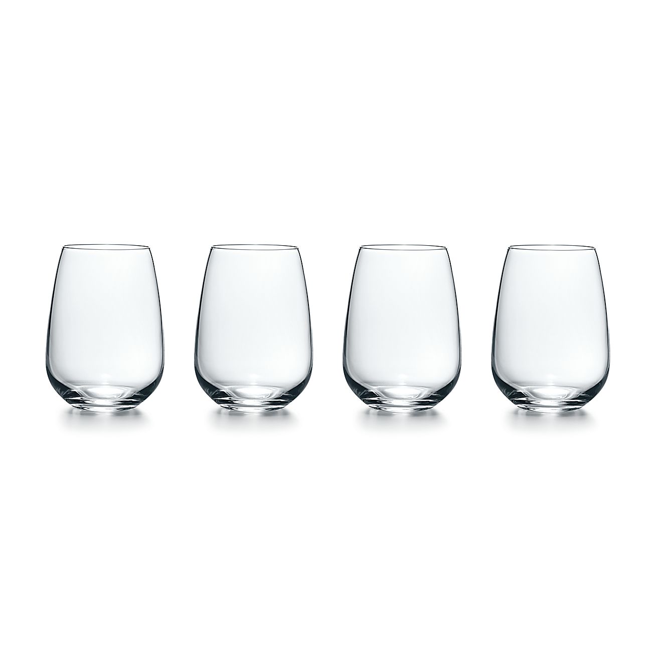 Tiffany Home Essentials Stemless White Wine Glasses in Crystal Glass, Set  of Two