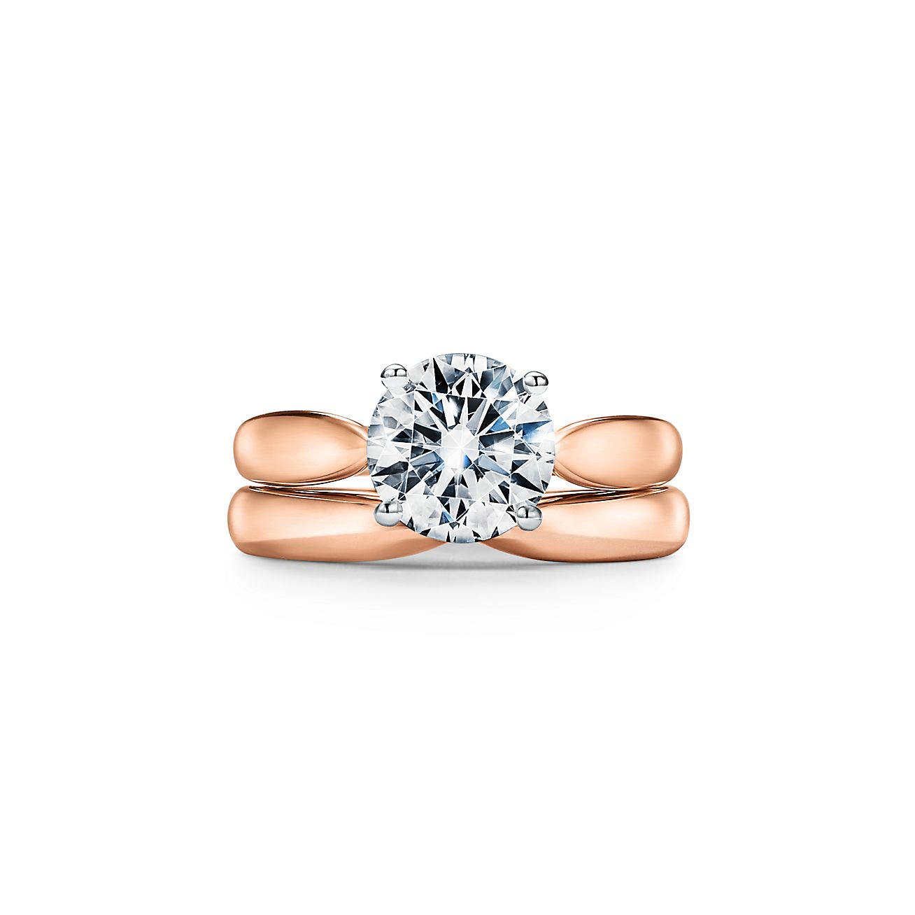 Anello di fidanzamento Tiffany Harmony in oro rosa Taglio Brillante