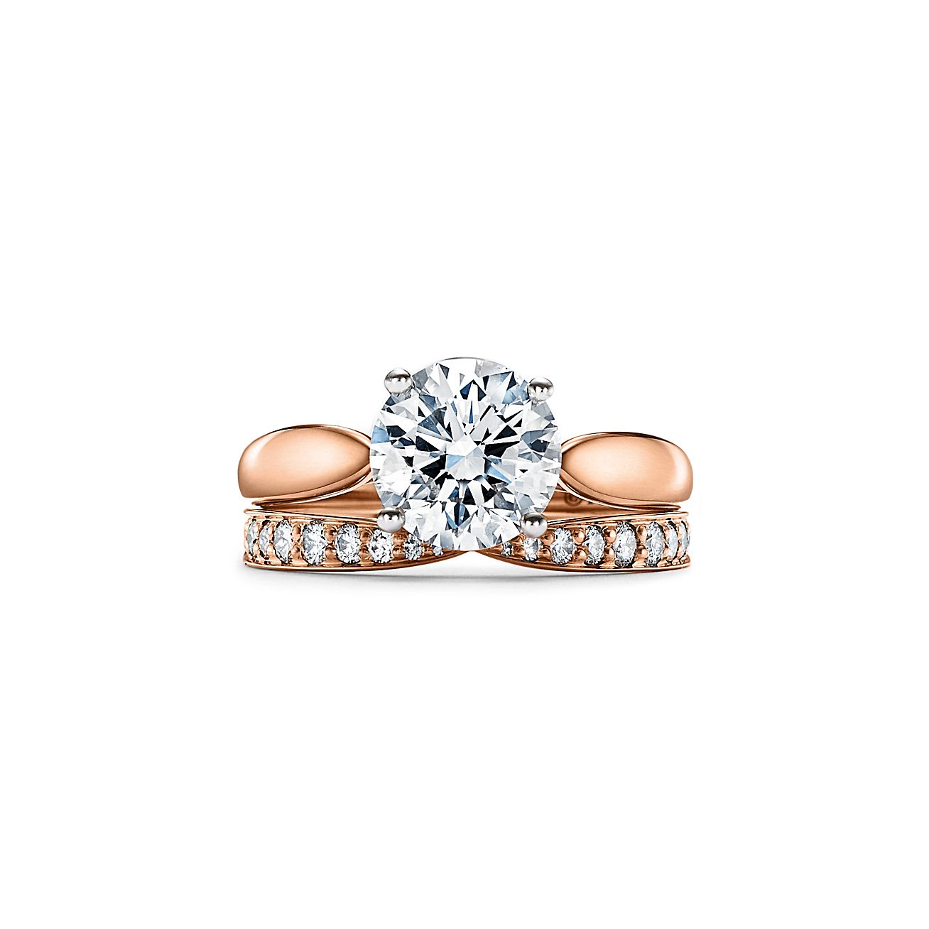 Anello di fidanzamento Tiffany Harmony in oro rosa Taglio Brillante