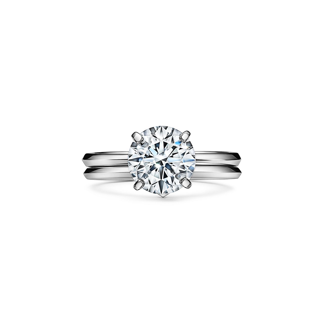 Anello di fidanzamento Tiffany True in platino con diamante