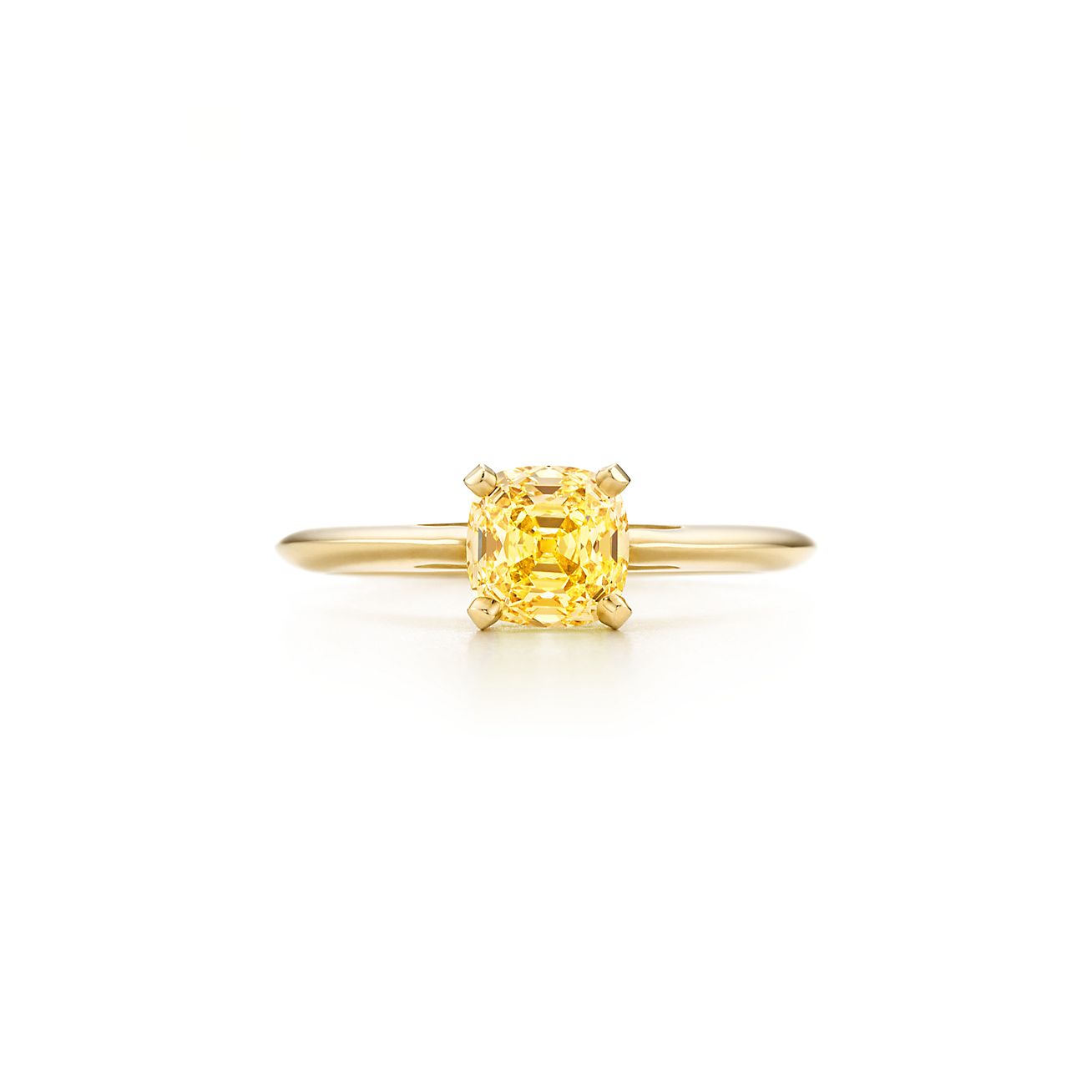 Anillo de oro de 18k diamante amarillo de corte brillante