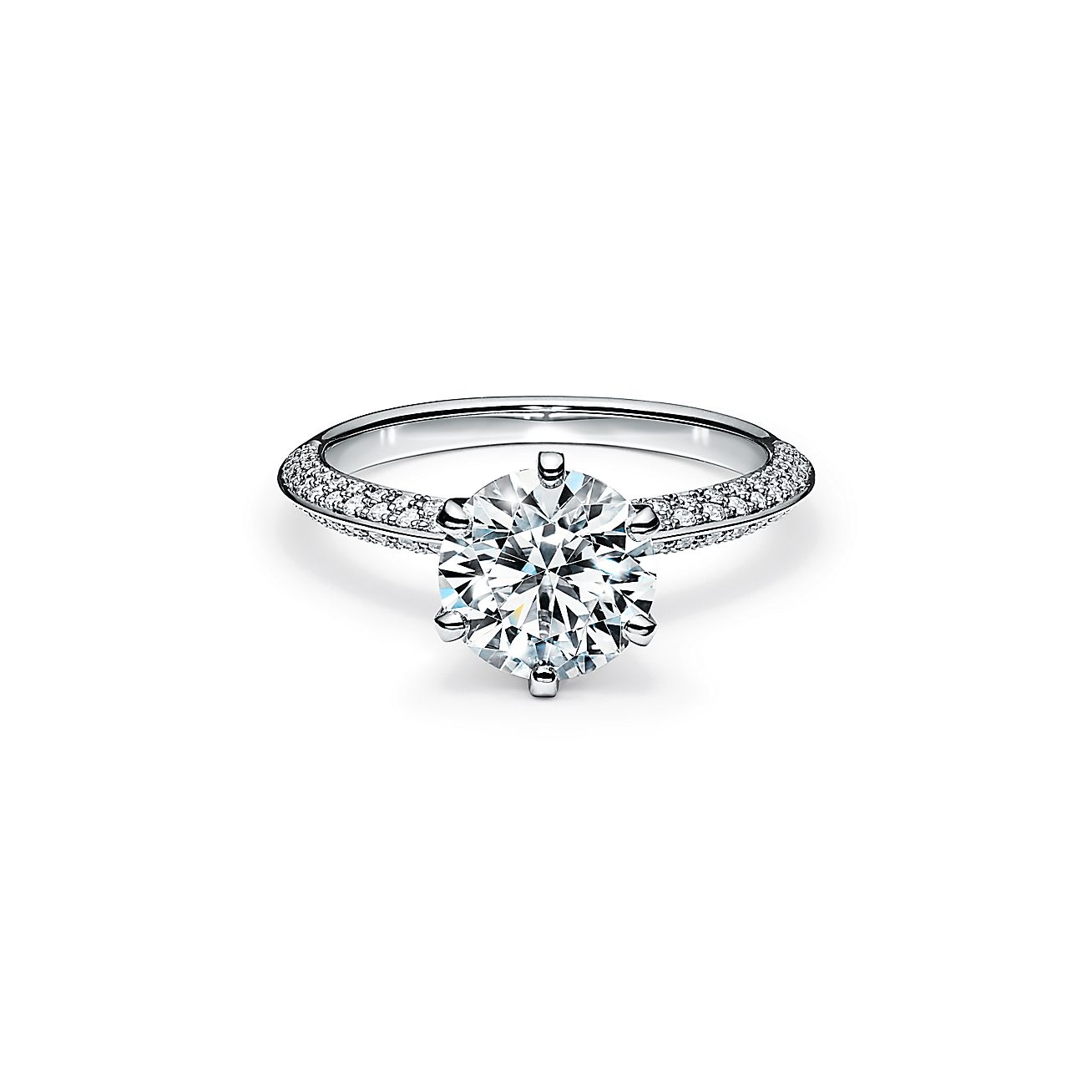 claramente Hacer empujoncito Pavé Tiffany® Setting con argolla de diamantes: el anillo más icónico. |  Tiffany & Co.
