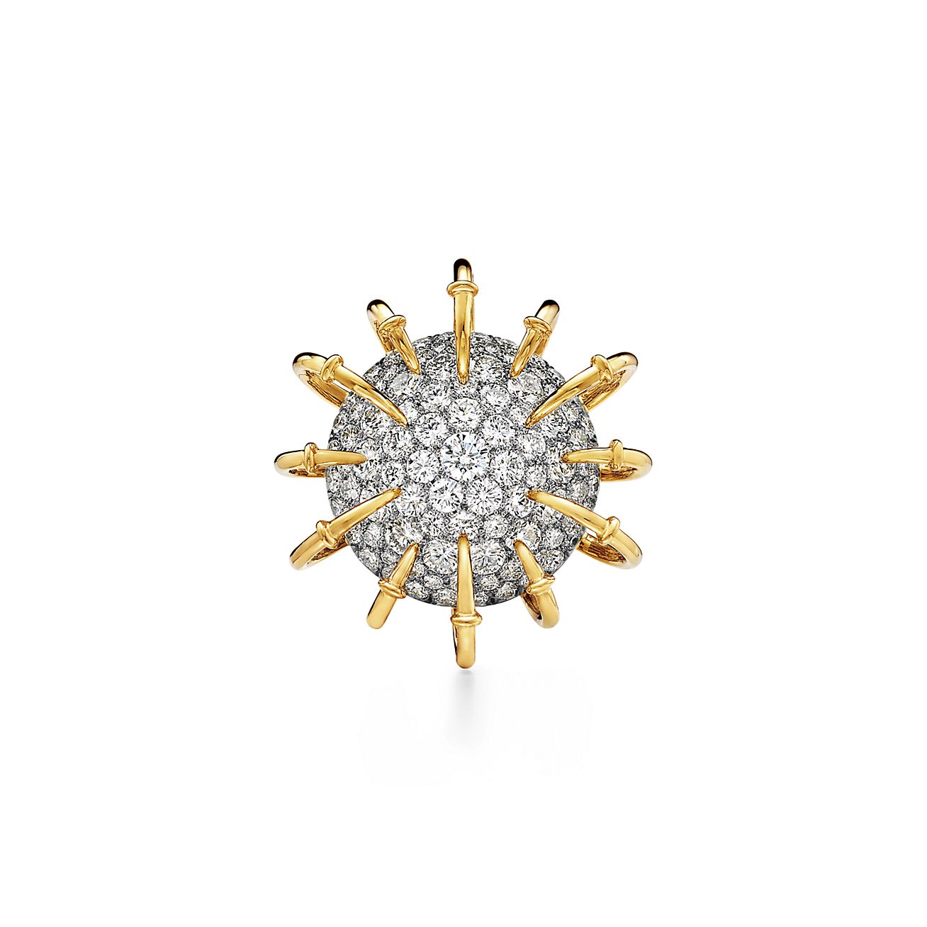 Tiffany & Co. ゴールドダイヤモンドブローチ TIFFANY&Co. ティファニー フラワーモチーフ 7P・ダイヤモンド
