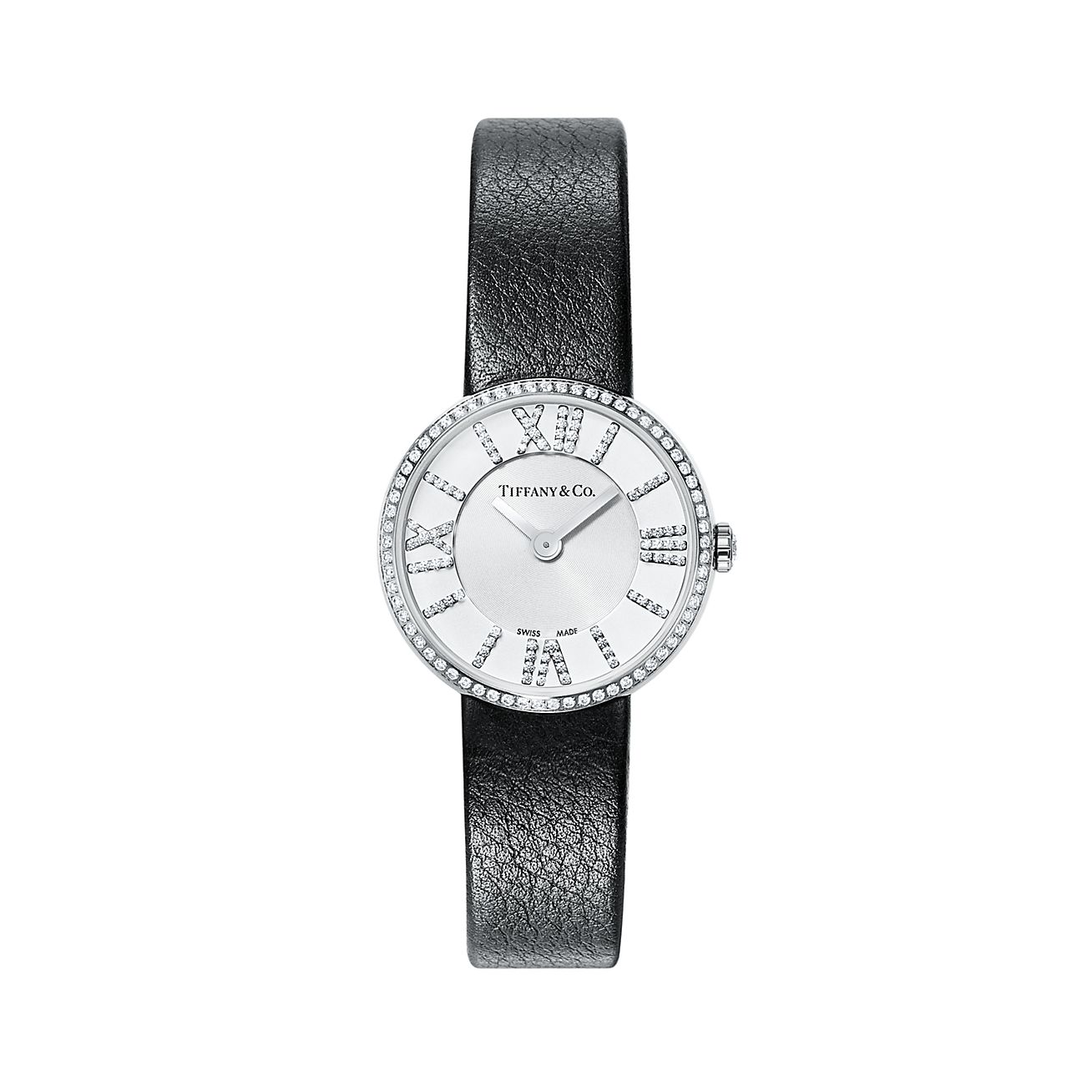 Atlas® 2-Hand 24 mm women's watch in stainless steel with diamonds. |  Tiffany & Co.