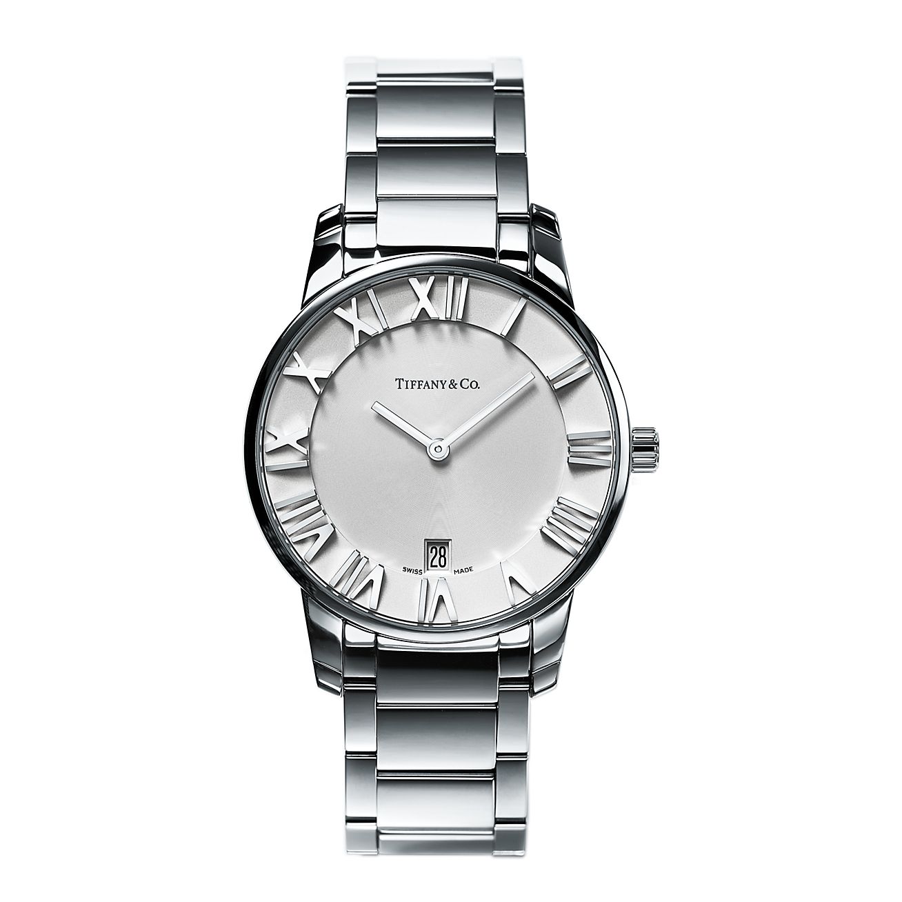 Atlas 2 Hand 37.5 mm watch in stainless steel. Tiffany Co