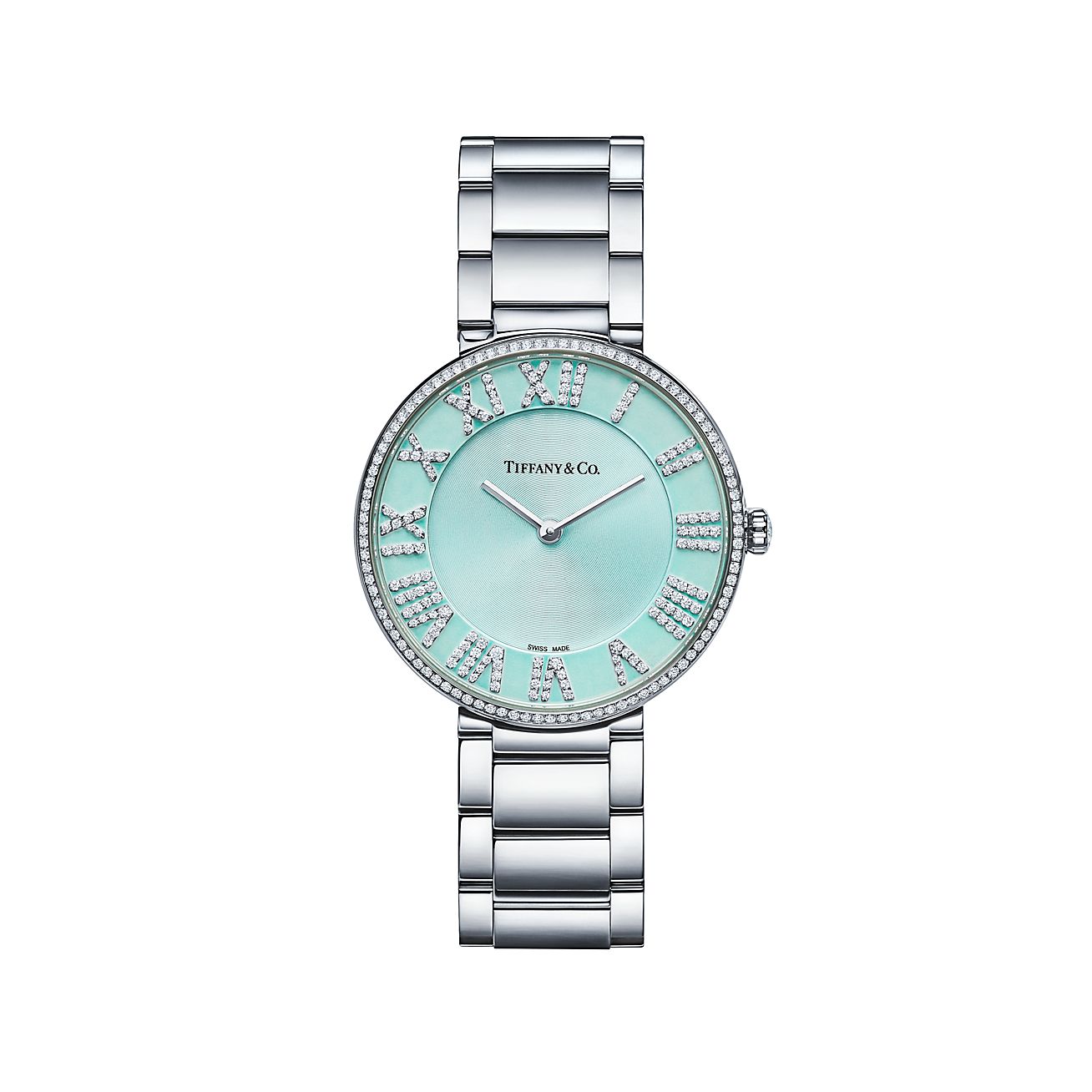 Atlas™ 34 mm Watch in Stainless Steel with Diamonds and a Tiffany 