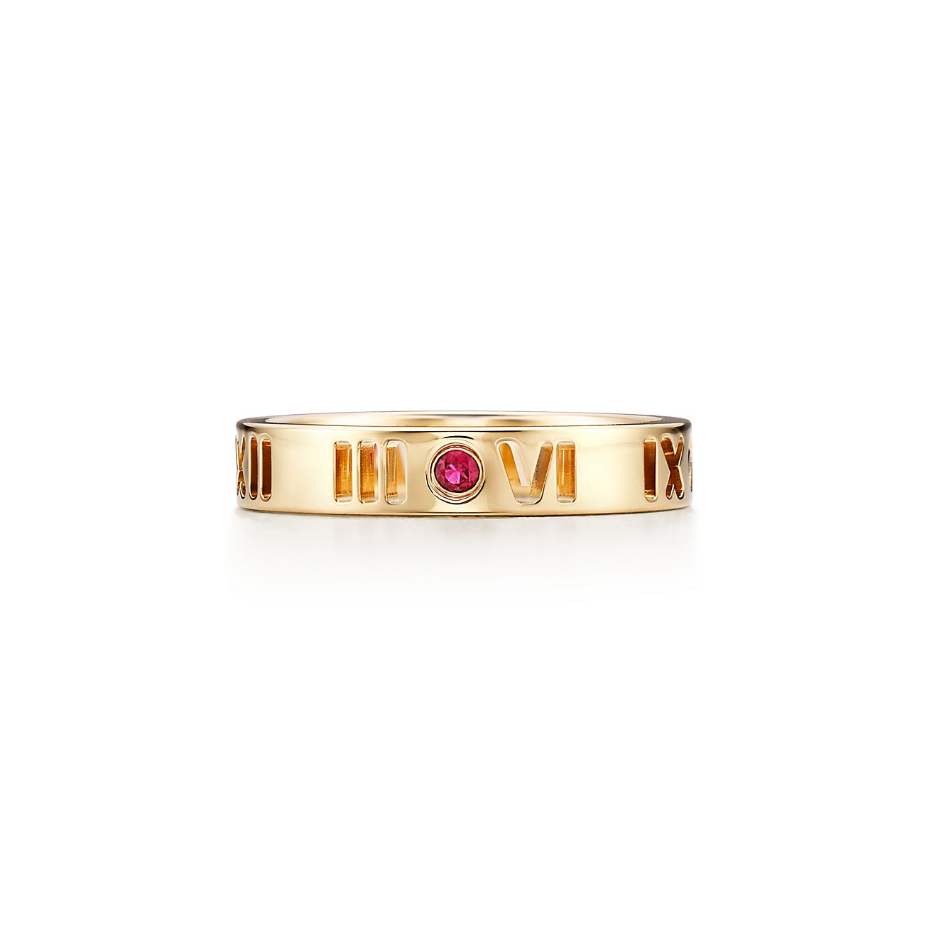Atlas® pierced narrow ring in 18k gold 