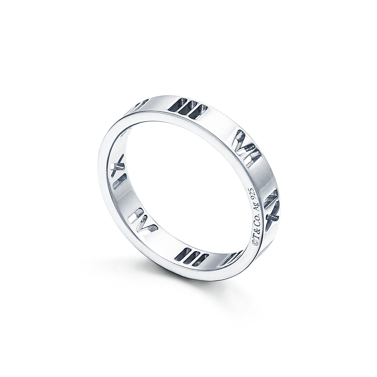 Atlas Pierced Ring In Silver Narrow Tiffany Co