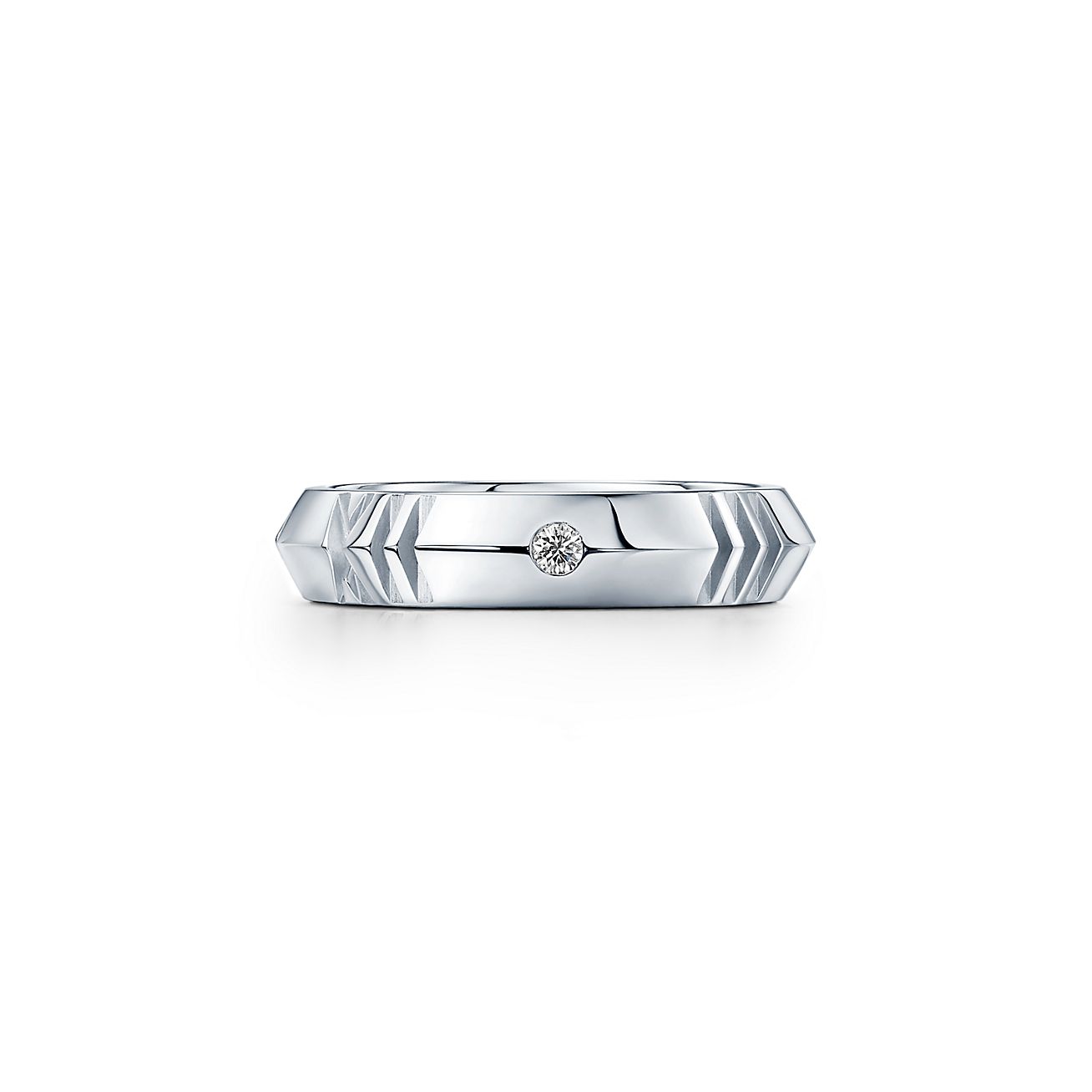 Atlas™ X Closed Narrow Ring in White Gold with Diamonds, 4.5 mm 