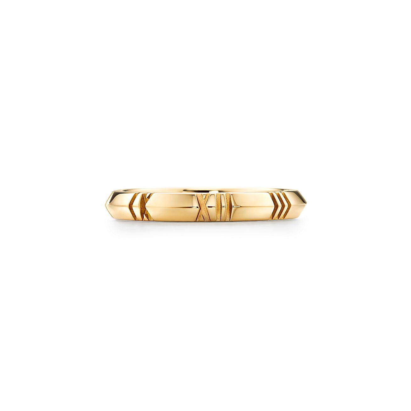 Atlas® X Closed Narrow Ring in Yellow Gold, 3 mm Wide. | Tiffany & Co.