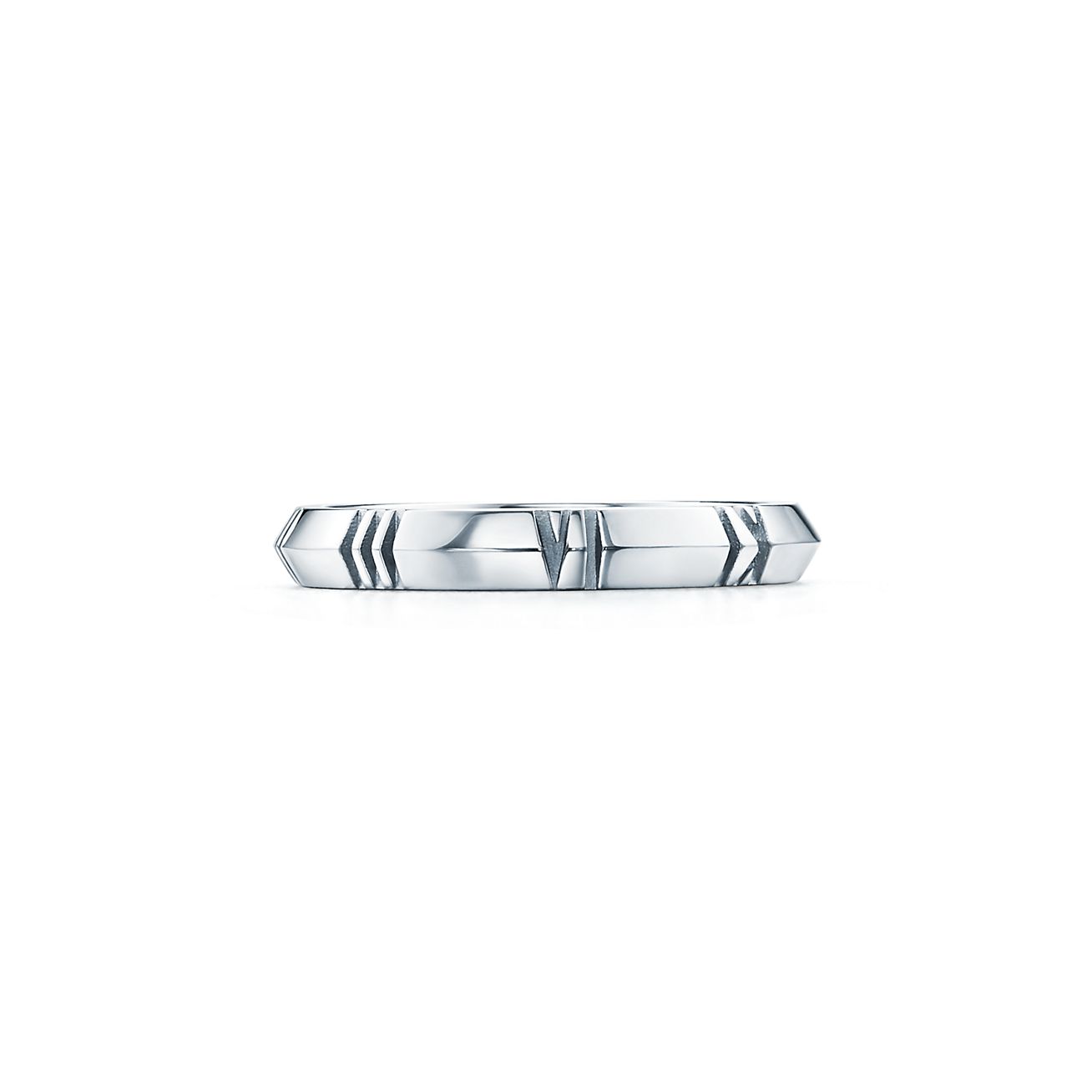 Atlas™ X Closed Narrow Ring in White Gold, 3 mm Wide | Tiffany & Co.