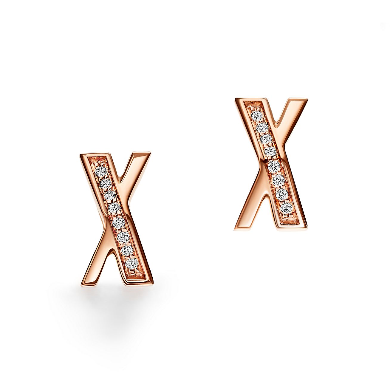 Atlas® X Hoop Earrings in Rose Gold, Large