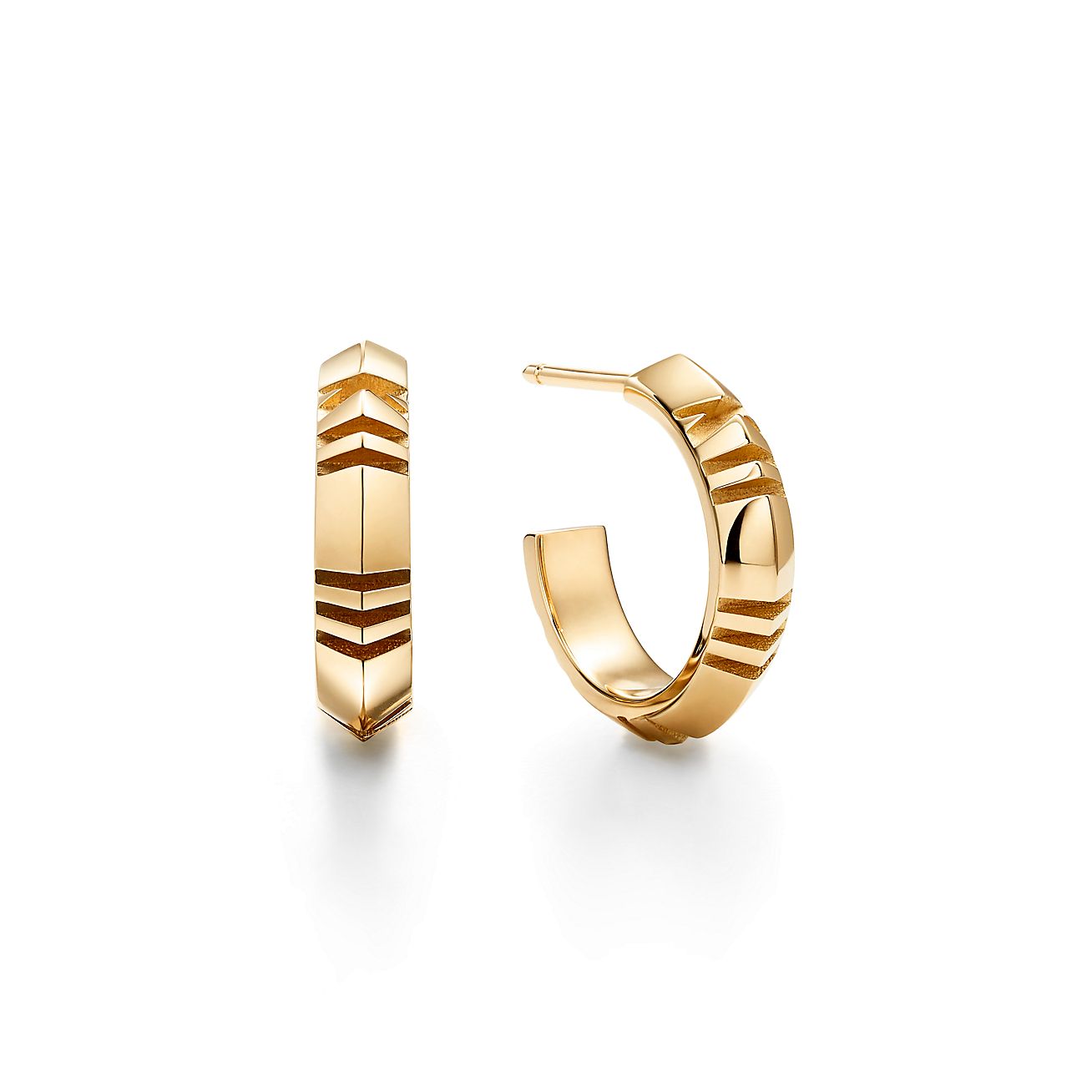 Atlas® X Hoop Earrings in Yellow Gold, Small | Tiffany & Co.