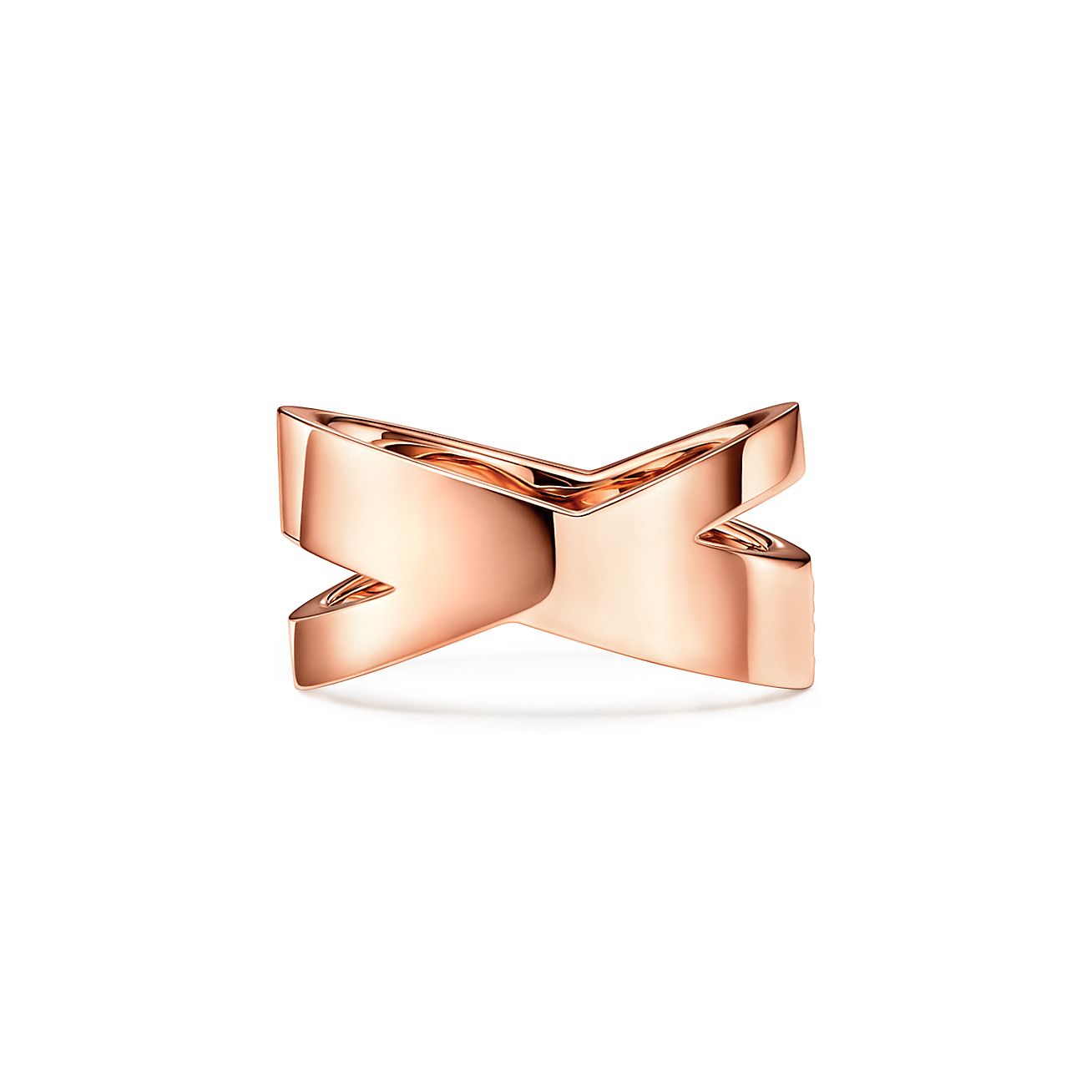 Atlas® X Wide Ring in Rose Gold with Diamonds | Tiffany & Co.