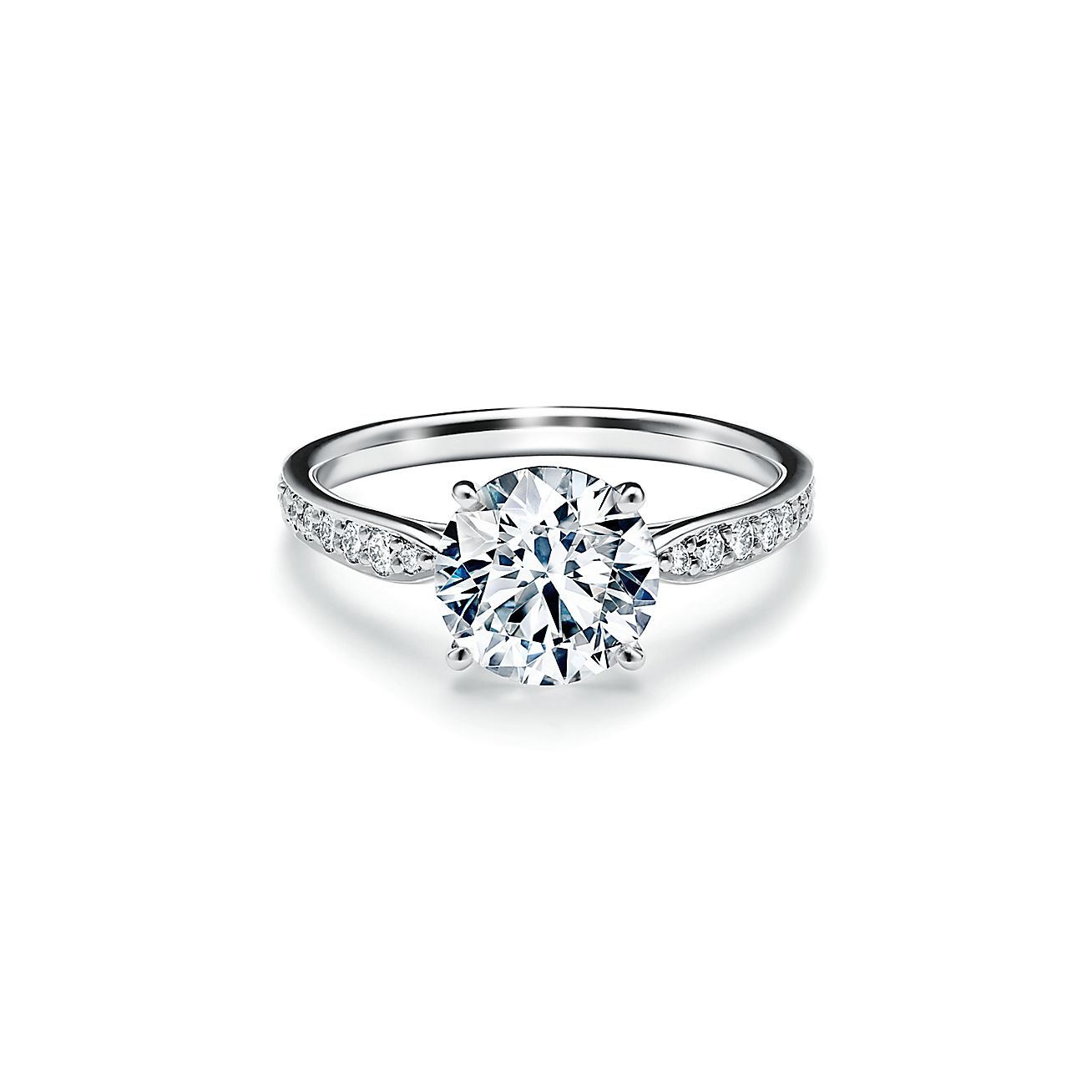 Bague de fiançailles Diamant-Anvers® taille brillant avec anneau en  platine 950 millièmes et diamants