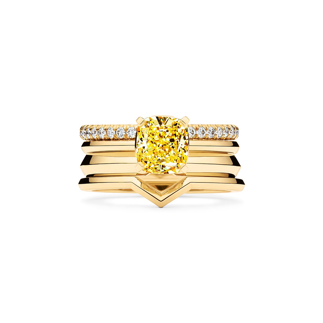 Bague Tiffany True avec diamant jaune or 18 carats l amour