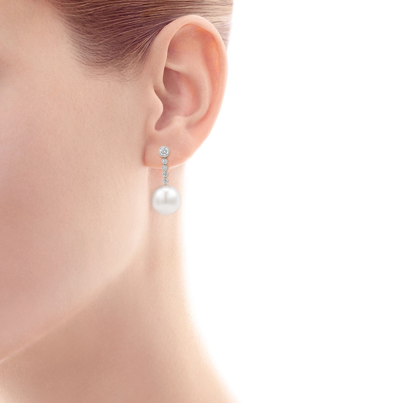 tiffany silver pearl earrings