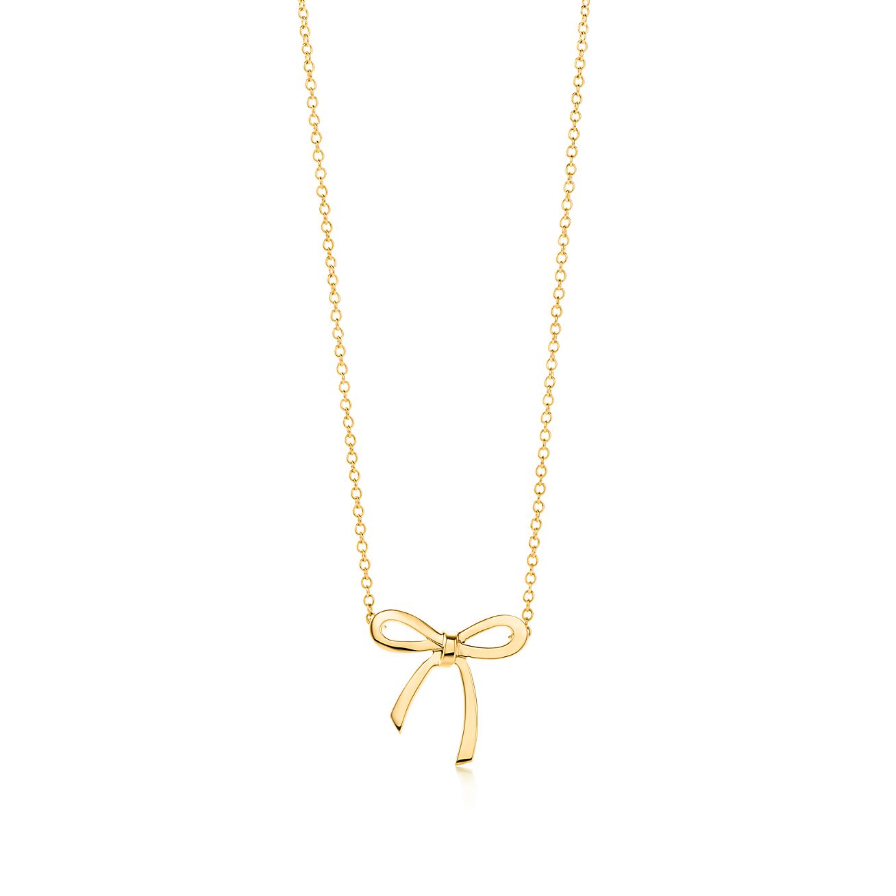Bow pendant in 18k gold, mini 
