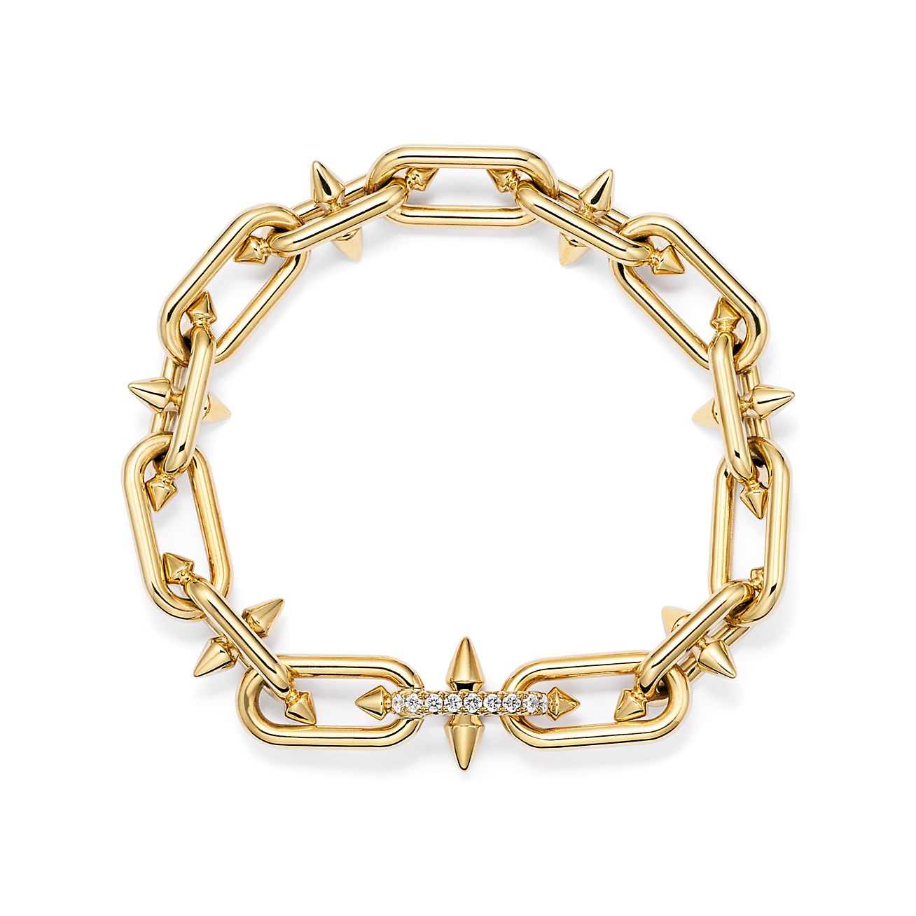 Tiffany & Co. クラスプ ブレスレット ゴールドにダイヤモンドをセッティング