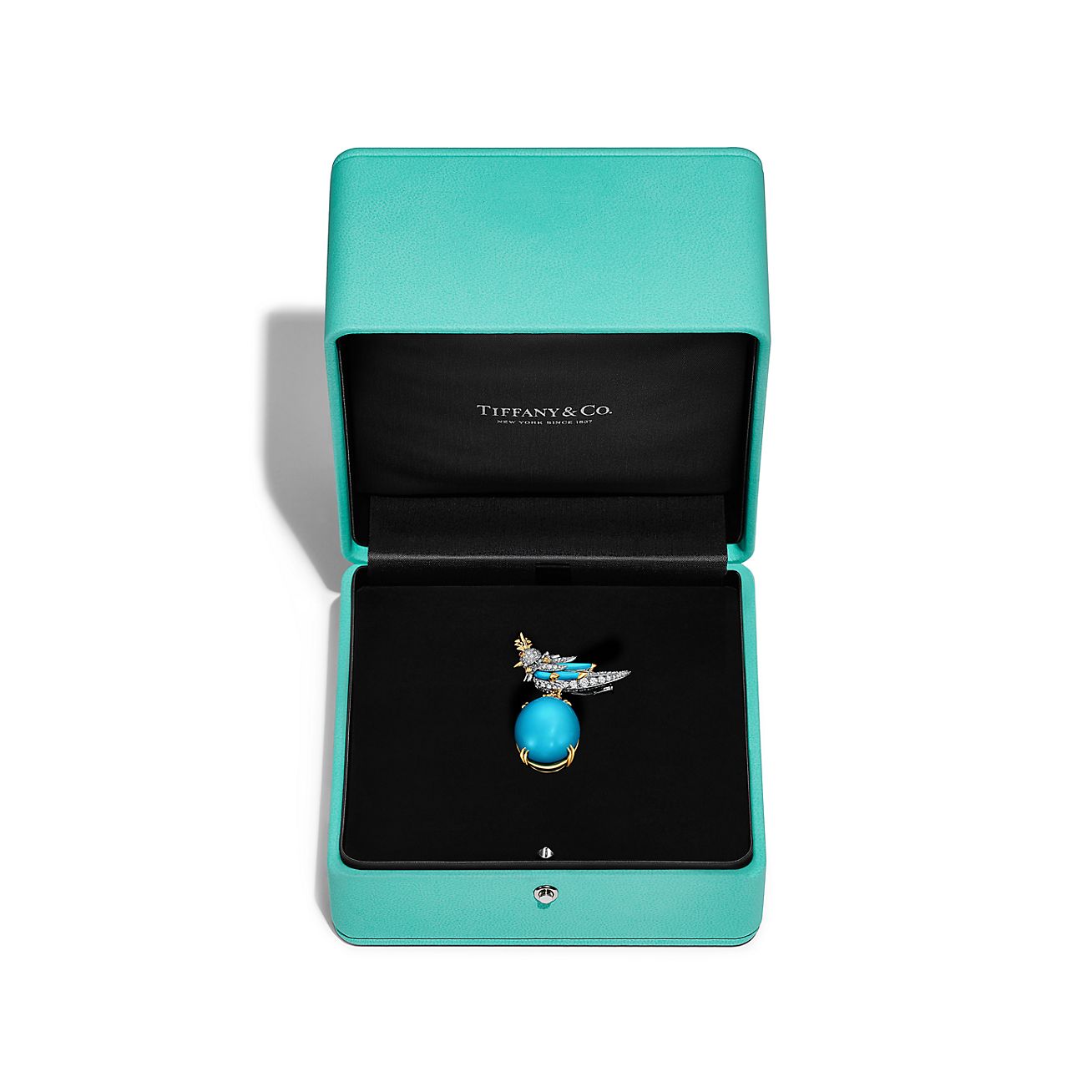 バード オン ア ロック BY ティファニー ブローチ ターコイズ＆ダイヤ