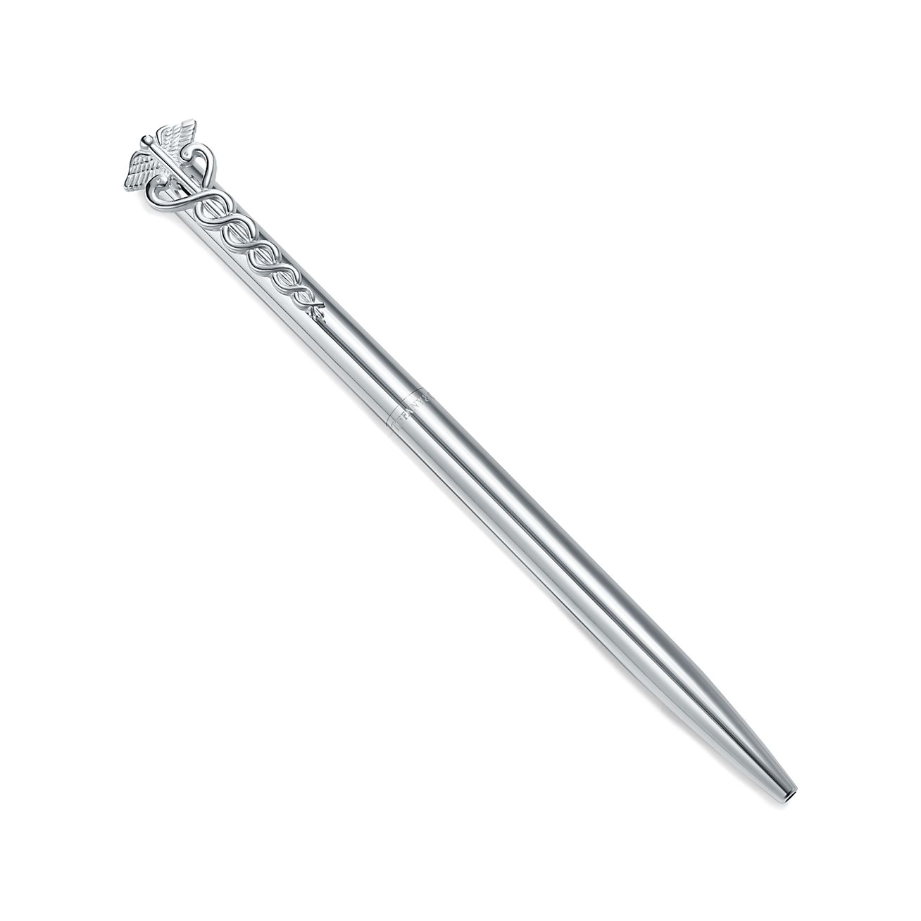 Caduceus clip retractable ballpoint pen in sterling silver. | Tiffany & Co.