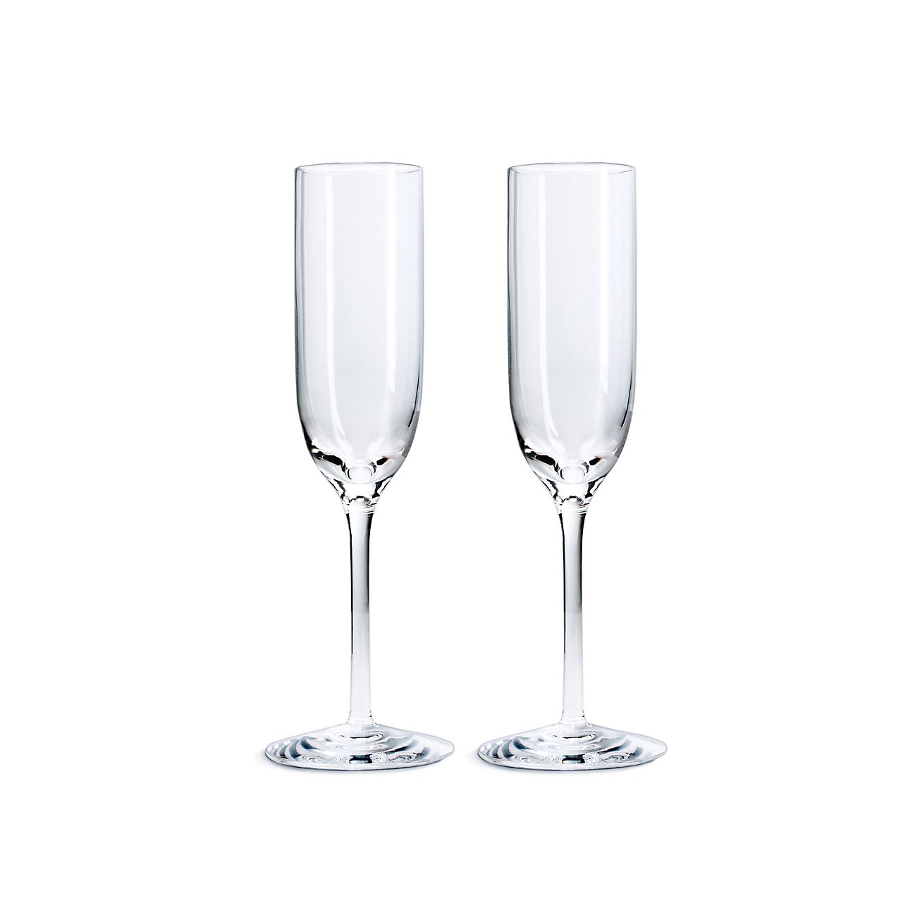Champagne flutes in mouthblown crystal 