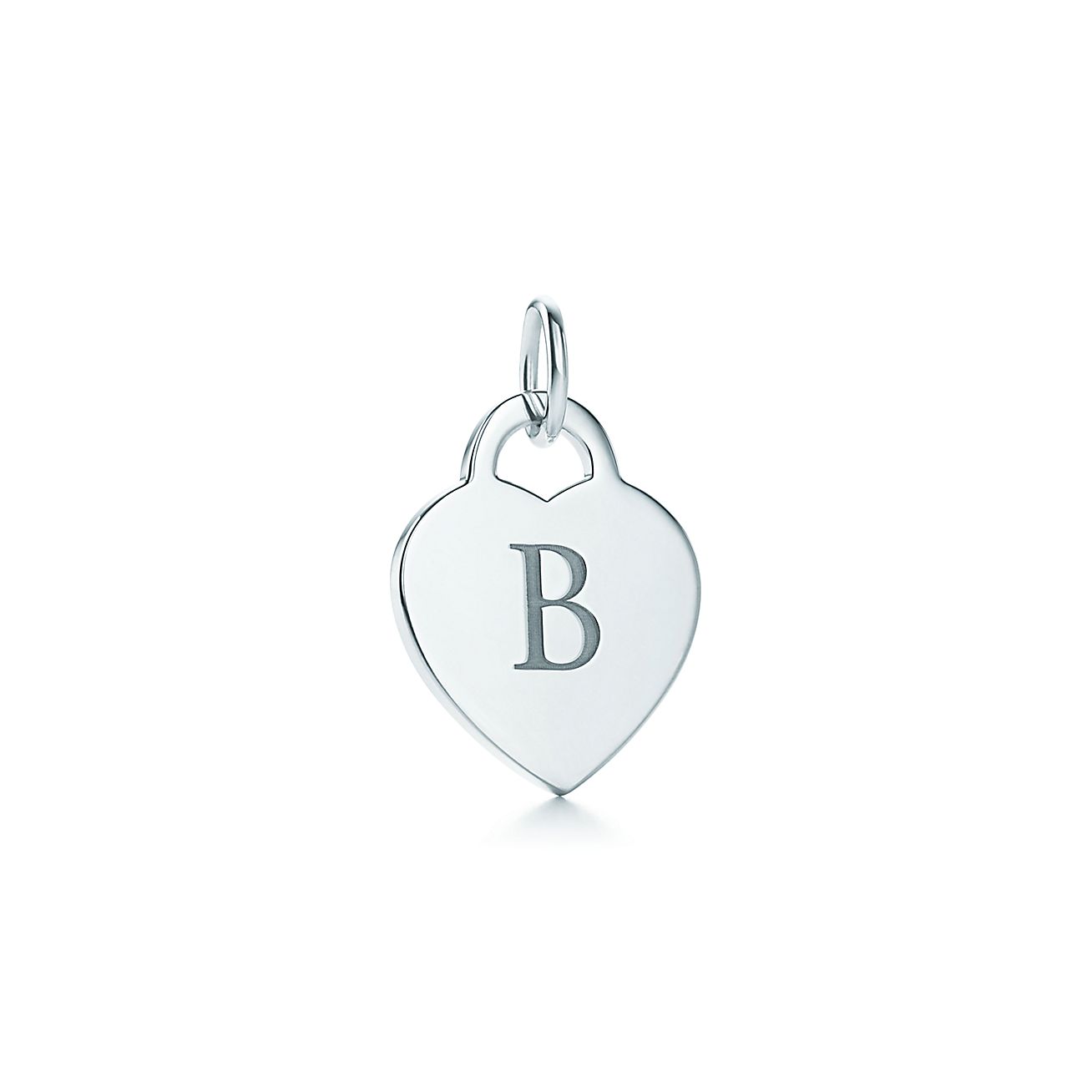 Ciondolo Lettera B Su Piastrina A Cuore Alphabet In Argento Disp Lettere A Z Tiffany Co