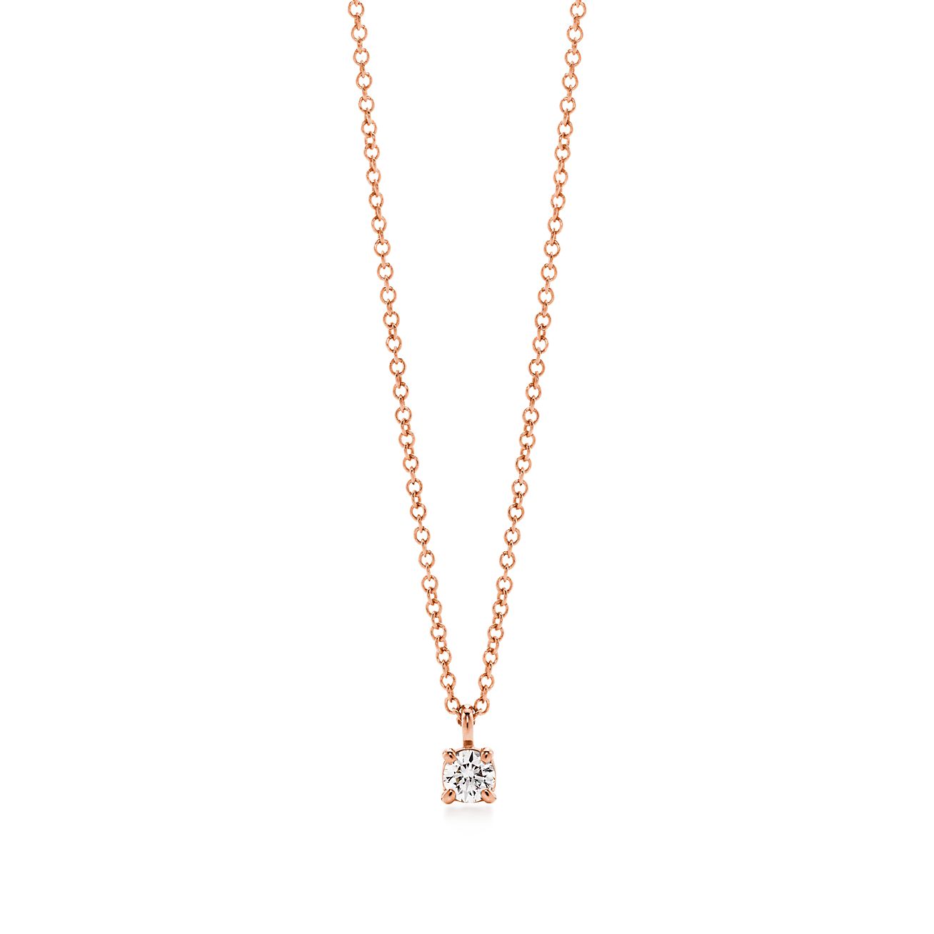 Fruncir el ceño como eso Pizza Colgante de solitario de diamante Tiffany en oro rosa | Tiffany & Co.