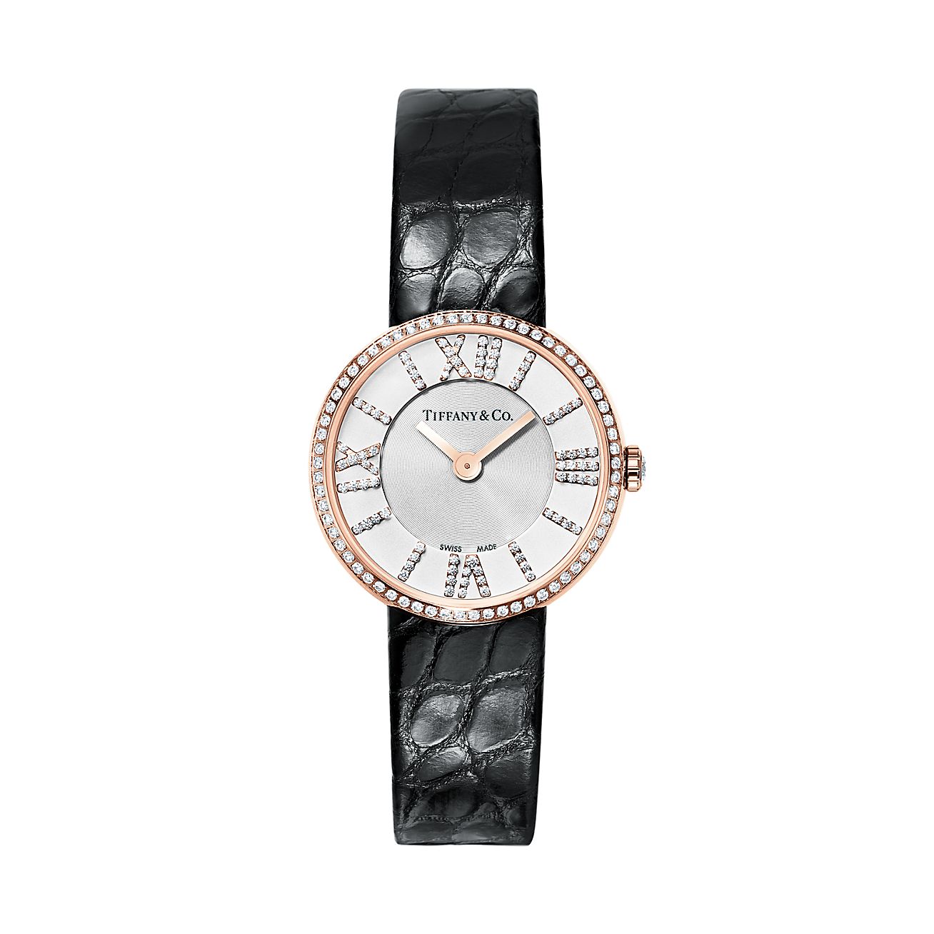 Orologio da donna a 2 sfere, 24 mm, in oro rosa con diamanti. Atlas® |  Tiffany \u0026 Co.