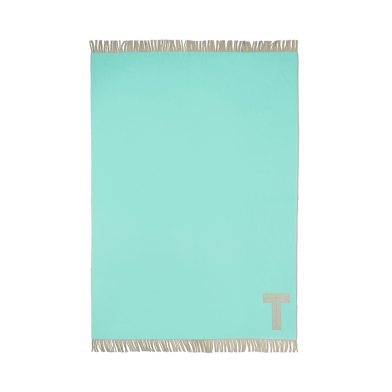 Color Block Blanket in Tiffany Blue® and Camel Brown Cashmere and Wool