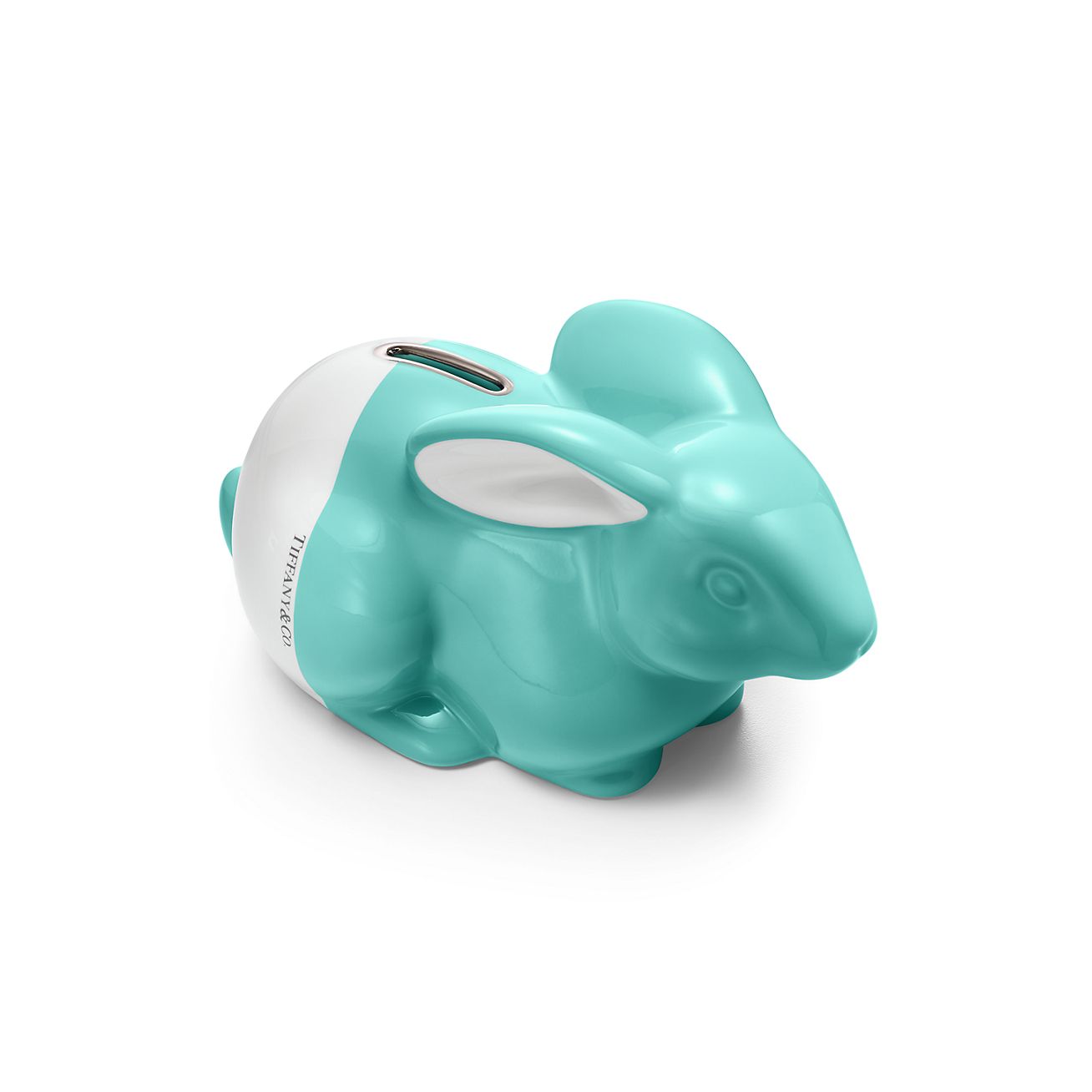 Color Block bunny bank in earthenware 