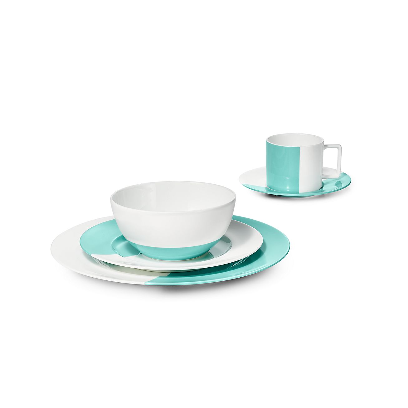Color Block place setting in bone china. | Tiffany & Co.